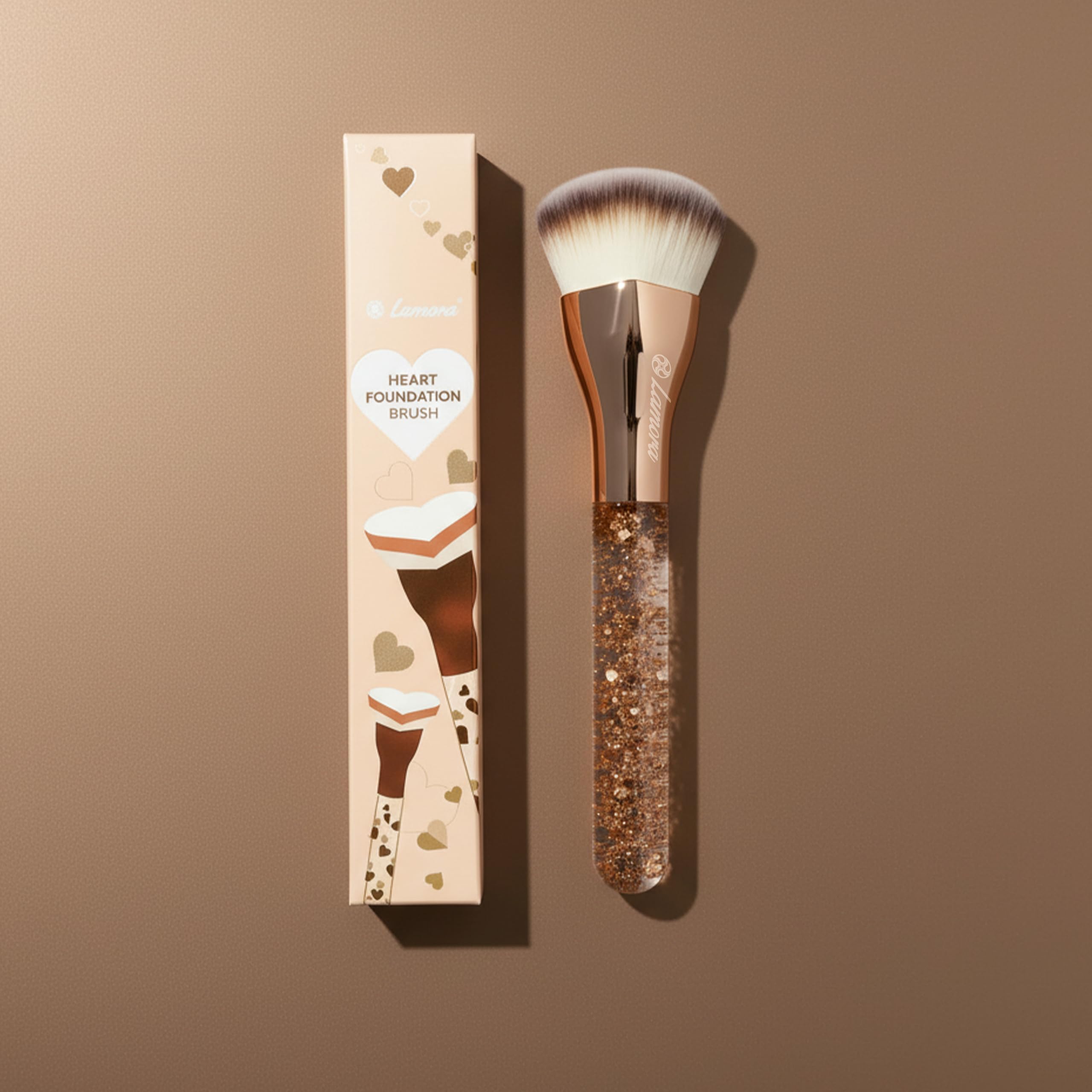 LAMORA Concealer Makeup Brush Under Eye - Angled Flat Top Kabuki Nose Contour Brush - Ideal for Concealing Blending Setting Buffing with Powder Liquid Cream Cosmetic - Small Makeup Foundation Brush Halalzen