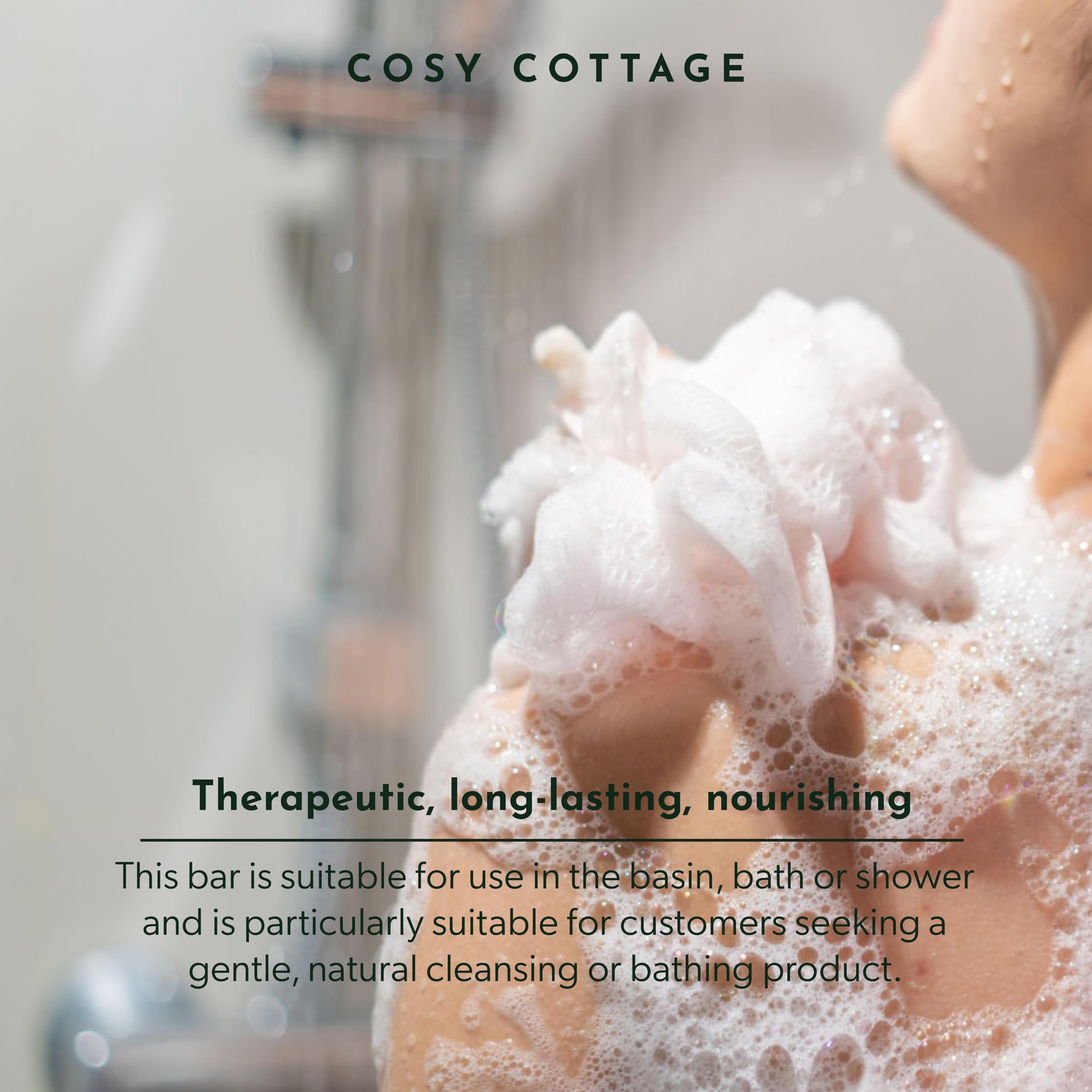 Cosy Cottage Therapeutic Hempseed & Patchouli Oil Soap Bar – 110g | Handmade, Natural & Moisturising Cleanser | Plastic Free, Palm Oil Free, SLS Free | Shower & Bath Soap | Gift for Women Halalzen