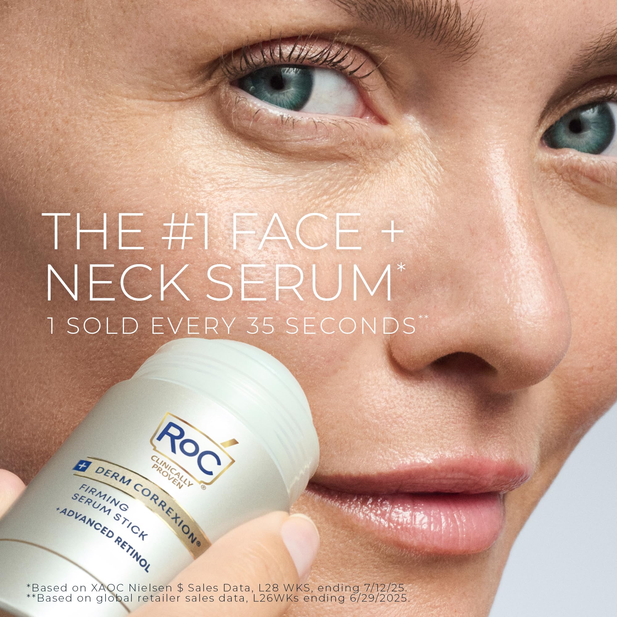RoC Derm Correxion Retinol Firming Serum Stick with Antioxidants to Visibly Tighten and Firm Wrinkles and Laugh Lines 1.0 oz plus Retinol Eye Cream Packette Halalzen