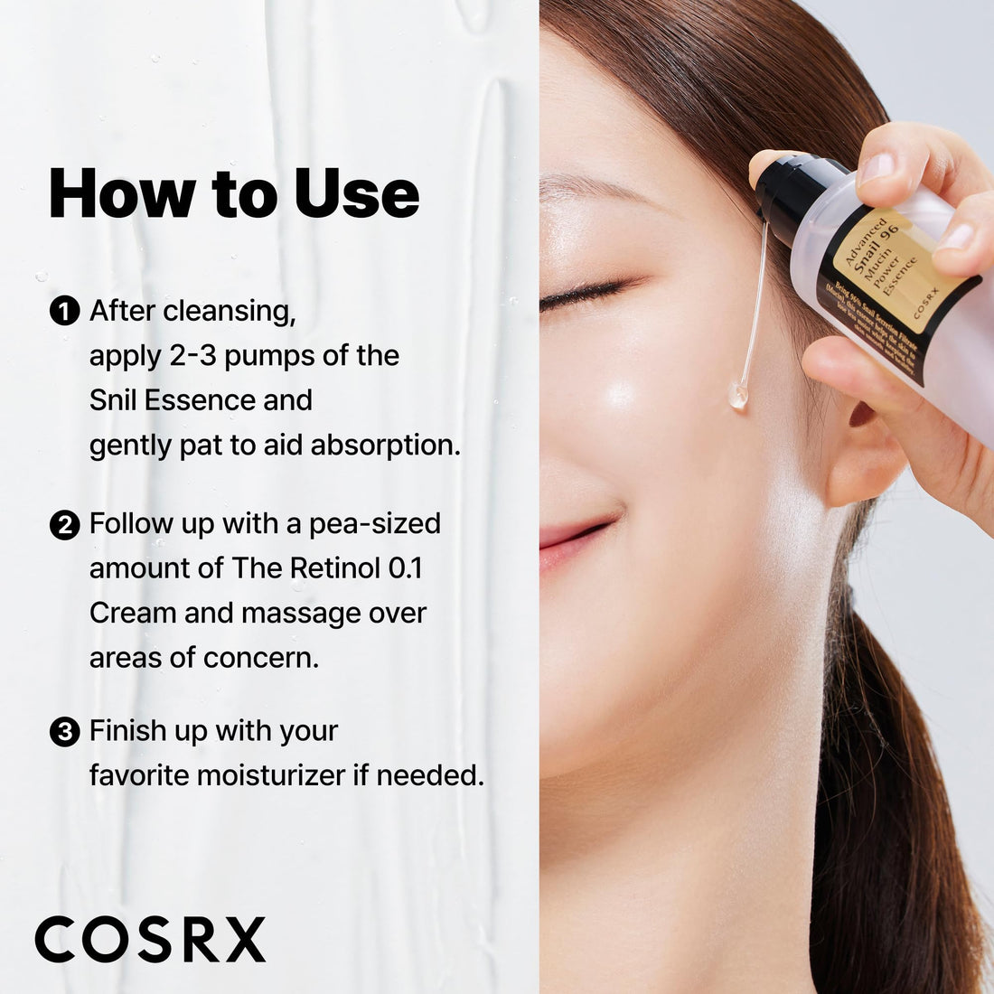 COSRX Advanced Snail 96 Mucin Power Essence 100ml | Snail Secretion Filtrate 96% | Skin Repair Serum | CPNP Registered, Korean Skin Care, Cruelty Free, Paraben Free, Alcohol Free