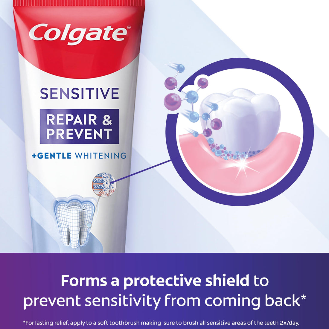 Colgate Sensitive Repair & Prevent + Gentle Whitening Toothpaste 75ml, Toothpaste for Sensitive Teeth, Acts in 1 Minute, Seals and Repairs Sensitive Areas of Teeth, Prevents Pain Coming Back