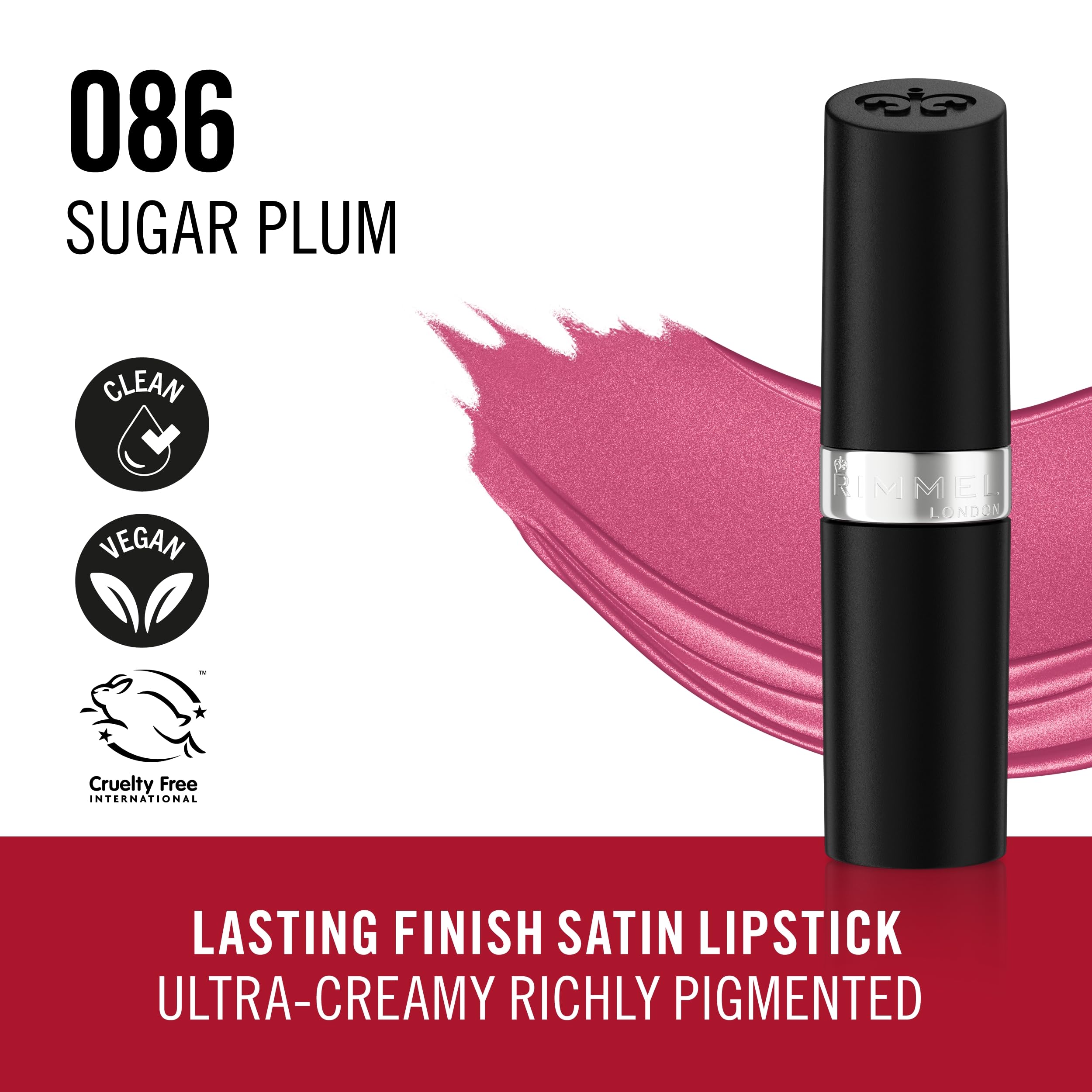 Rimmel Lasting Finish Lipstick 206 Pink-Key-Promise, Creamy Satin Finish, Long Lasting 8 HR Wear, Comfortable Formula, Rich Pigment Halalzen