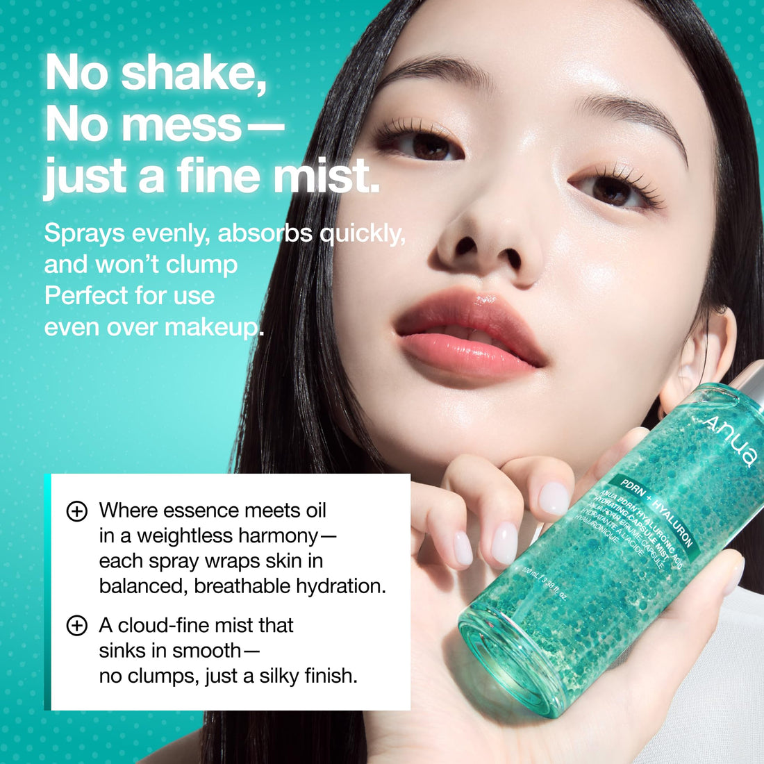 ANUA PDRN Collagen Glow Facial Serum Spray, Hydrating Face Mist, Hyaluronic Acid, dewy glass finish, All Skin Types, Instant Plumping Hydration, Firming Care, Korean Skincare, 3.38 fl oz Halalzen