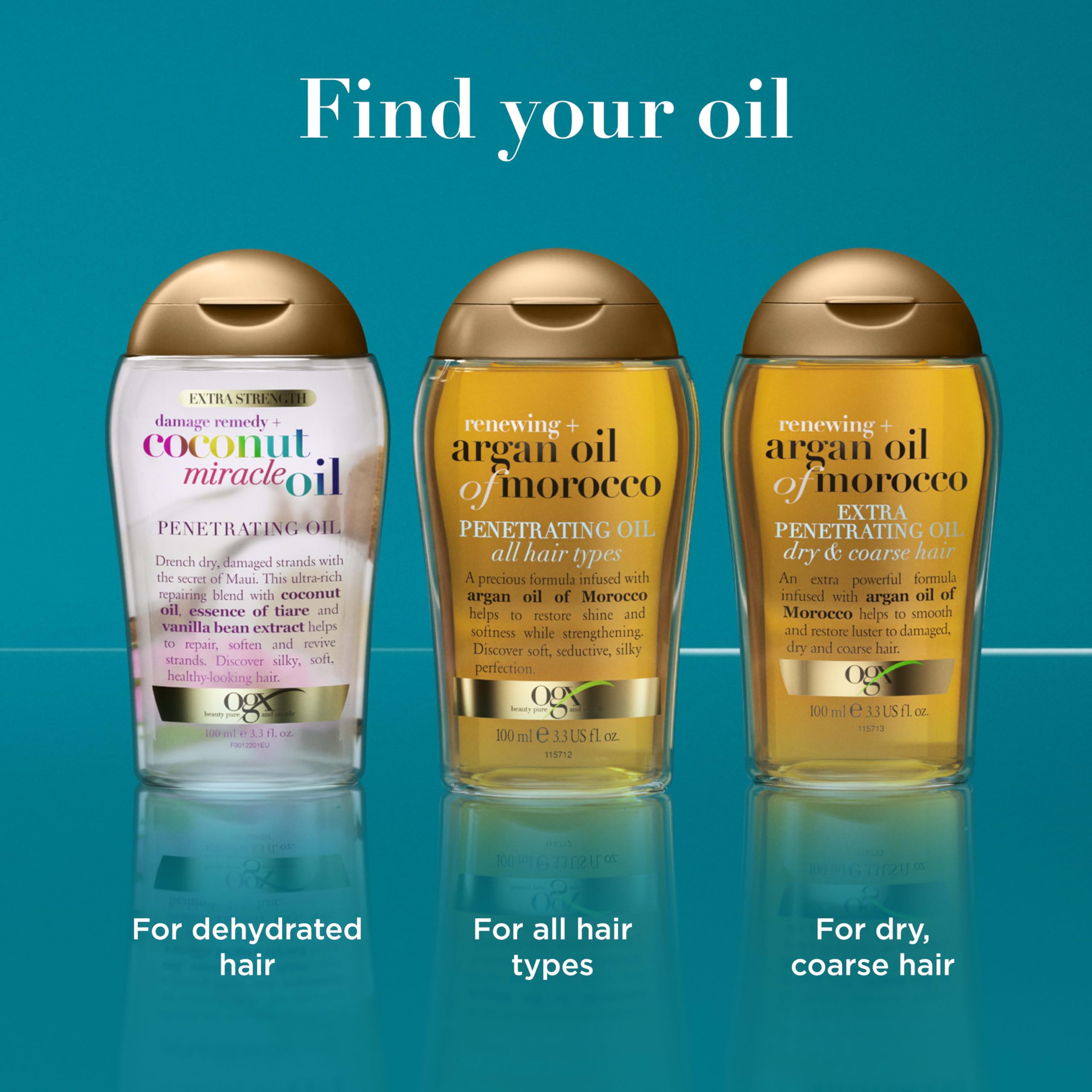 OGX Renewing + Argan Oil of Morocco Hair Oil, Extra Strength Penetrating Serum Treatment for Dry, Damaged, Frizzy, Curly & Coarse Hair, Cold-Pressed Argan Oil, Shine, 3.3 Fl Oz Halalzen