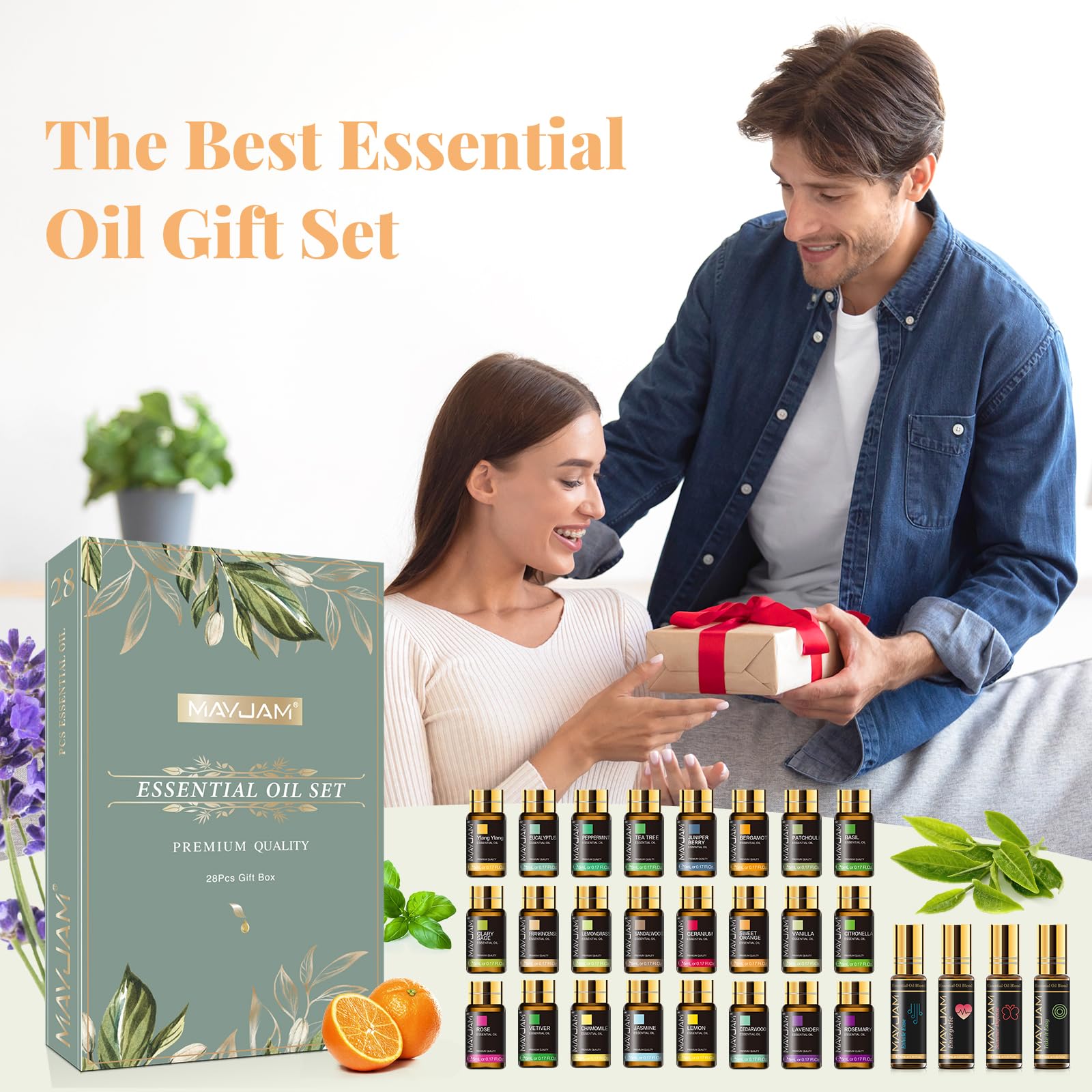 MAYJAM Essential Oils Set 35 x 5 mL - Essential Oils Gift Set for Humidifier, Diffusers, Home, DIY
