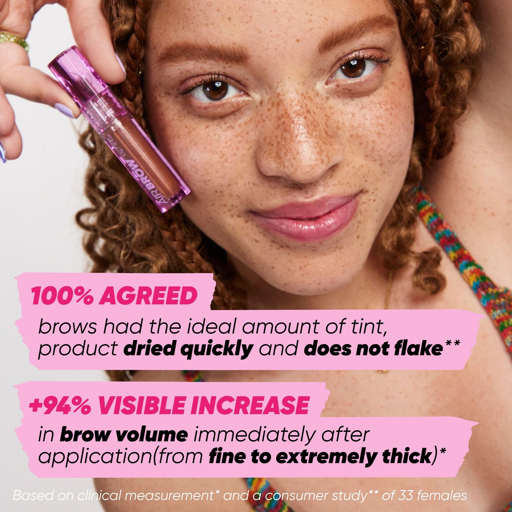 Kosas Air Brow Tinted Eyebrow Gel – Volumizing Brow Gel with Flexible Long-Lasting Hold, Soft Brown