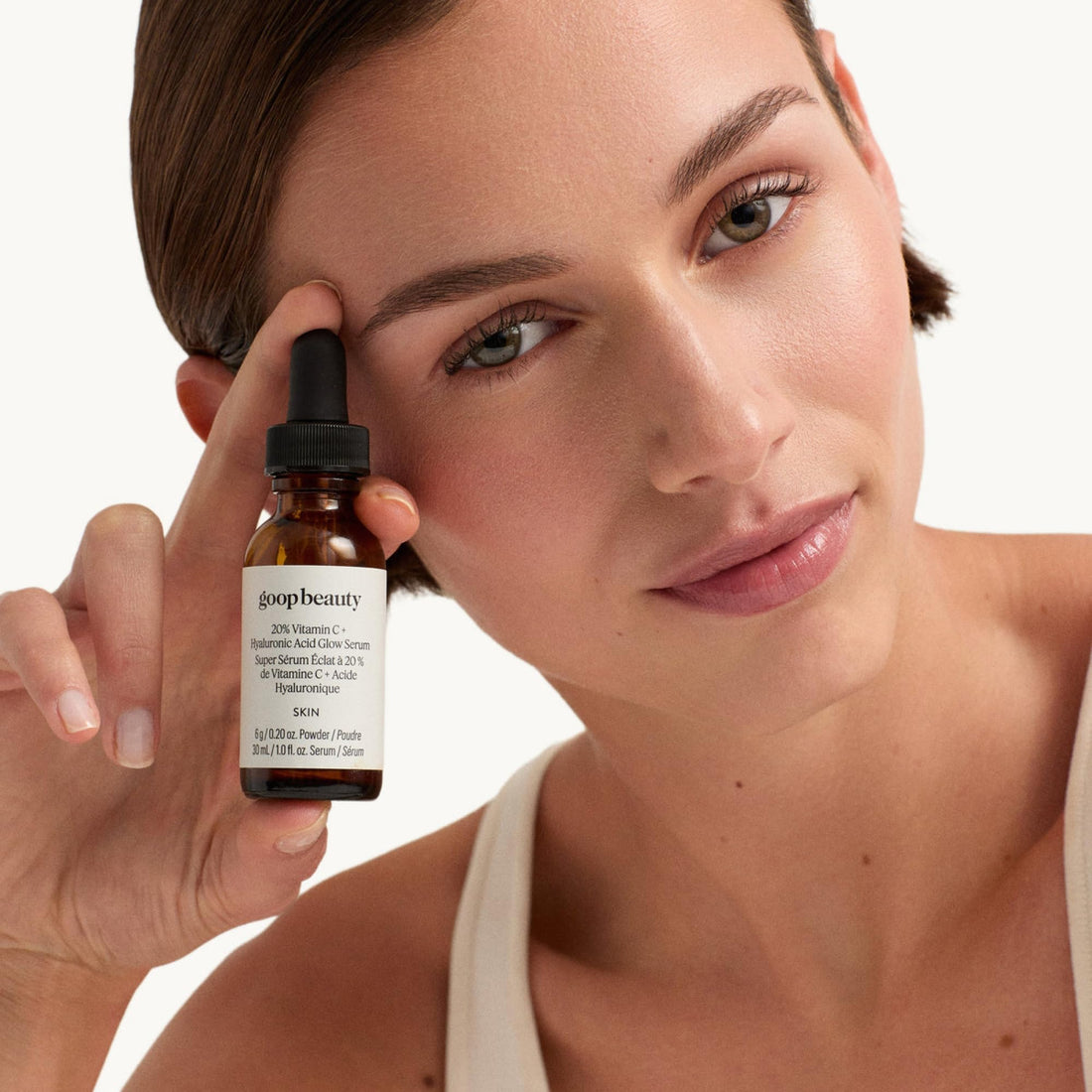 goop Beauty Peptide Serum | Reduces Fine Lines & Wrinkles | Peptides, Ceramides, & Niacinamide | Anti Aging Serum to Improve Firmness & Elasticity | Paraben Free | 1 fl oz Halalzen