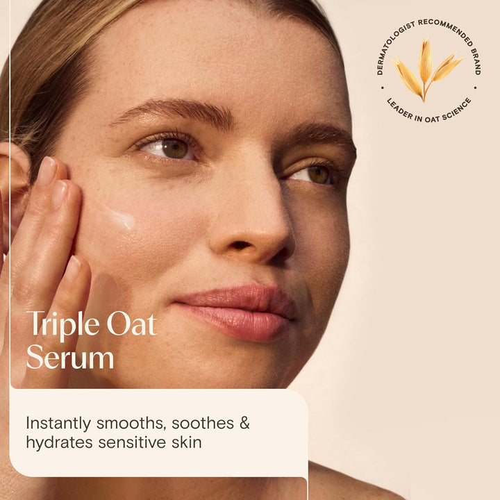 AVEENO Face CALM+RESTORE Triple Oat Serum (1 x 30ml), Instantly Smoothing Face Serum with Triple Oat Complex and Calming Feverfew for Fortified Skin, 24h Moisturisation, Face Care for Sensitive Skin