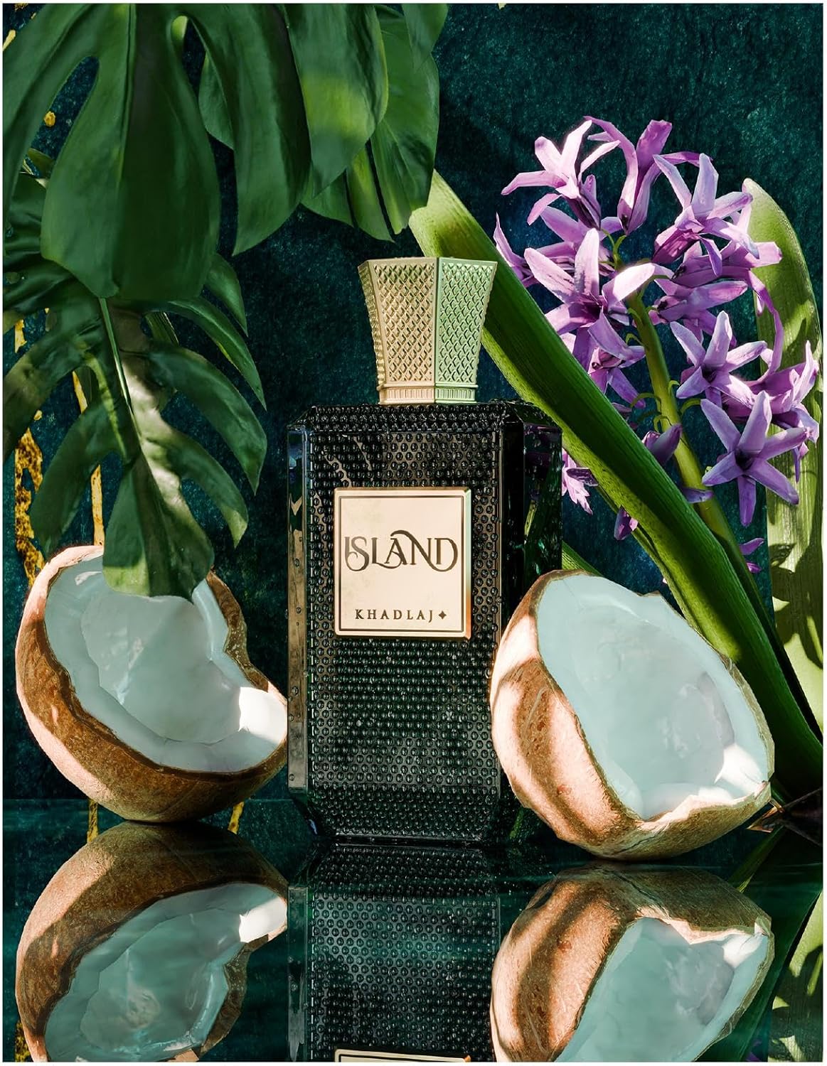 Khadlaj Island Extrait de Parfum Spray 100ml – Unisex Tropical Fragrance with Bergamot Coconut Pineapple Amber Notes Perfect scent for Men and Women