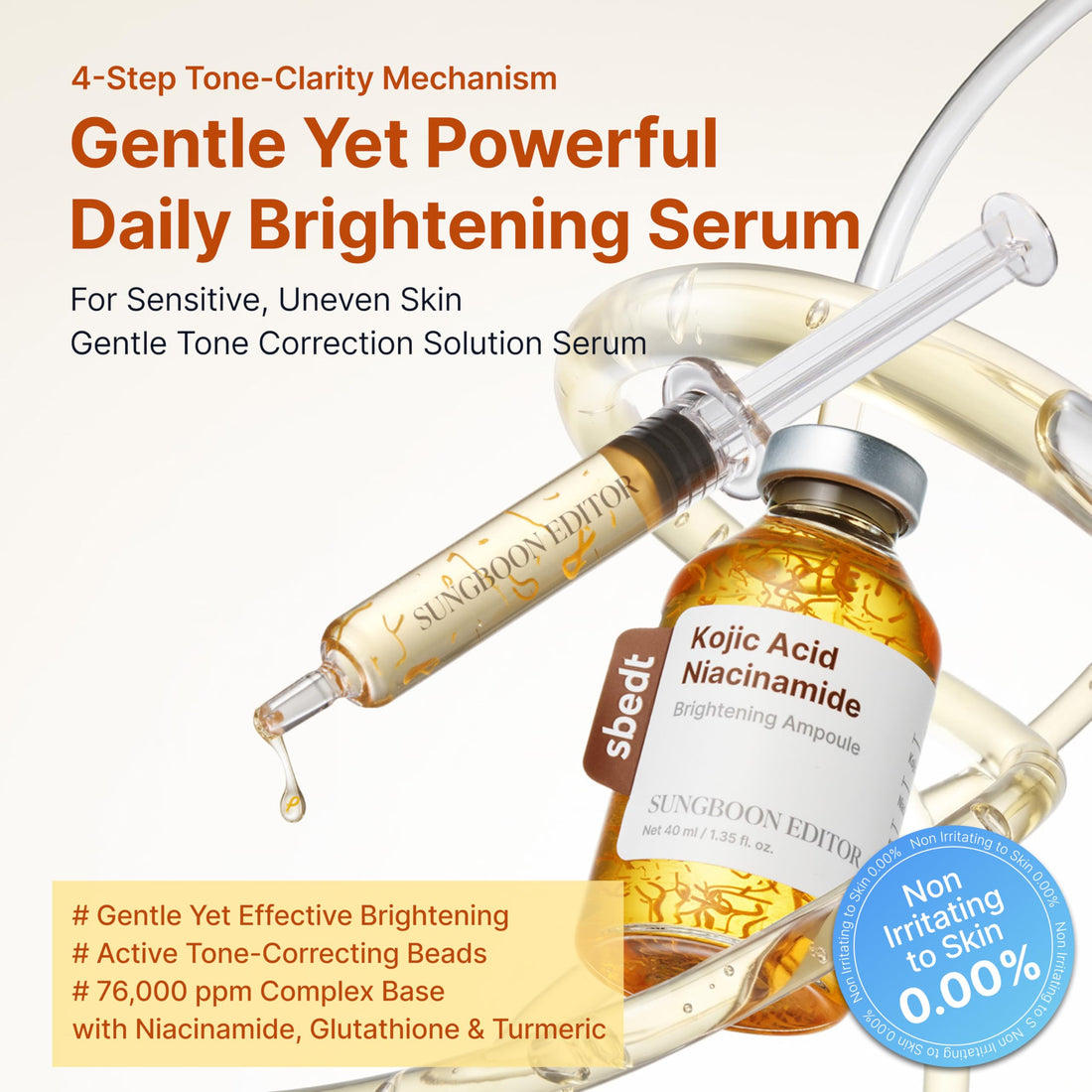 SUNGBOON EDITOR Glow Intensive Silk Peptide Ampoule, Copper Peptides Serum for Face with Collagen & Multi Peptides, Hydrating Korean Skincare Facial Serum for Smooth-Looking Skin, 1.35 fl oz Halalzen