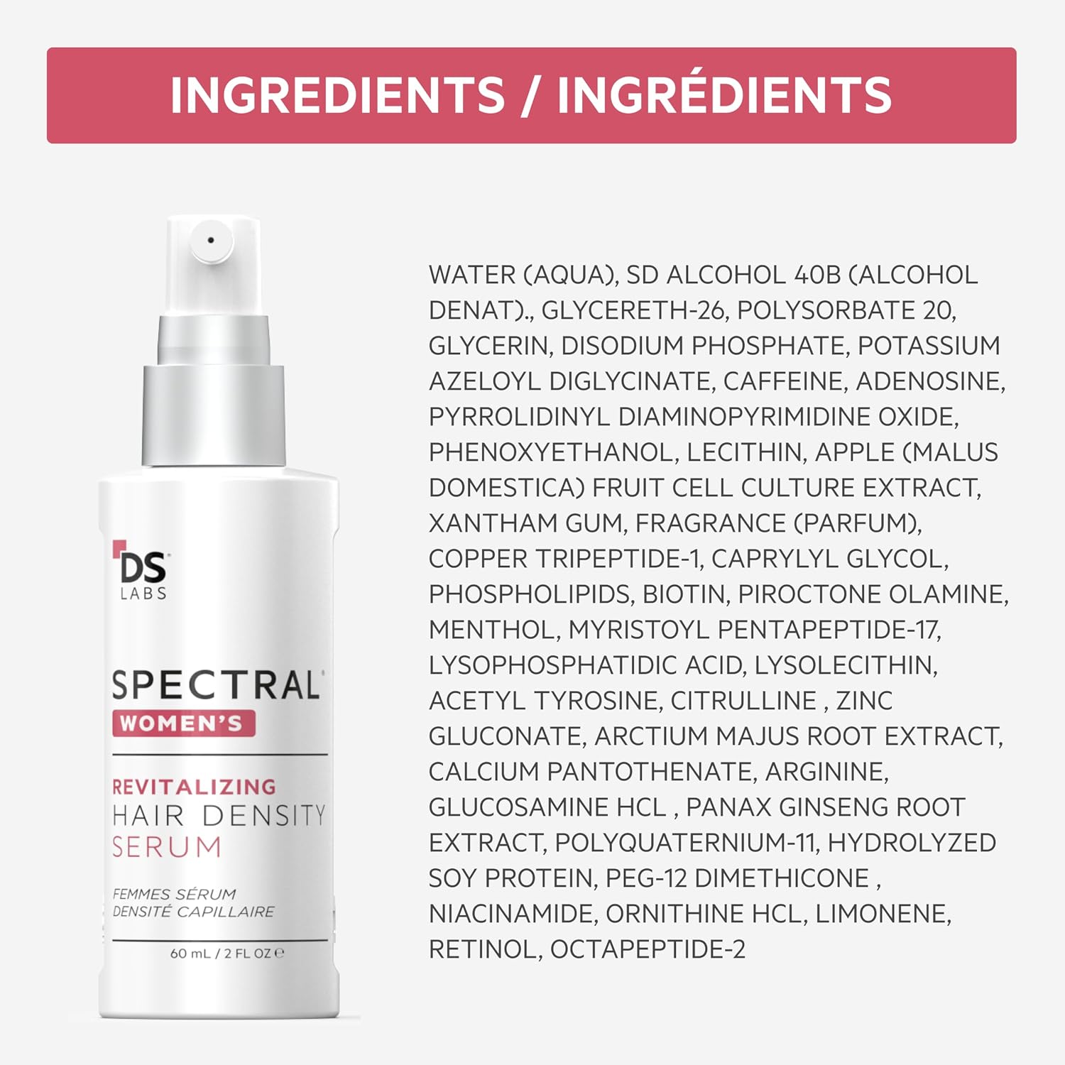 Spectral.CSF Leave In Serum to Support Hair Growth in Women by DS Laboratories – For Thinning Hair in Women, Experience Thicker, Fuller Hair (2 fl oz)