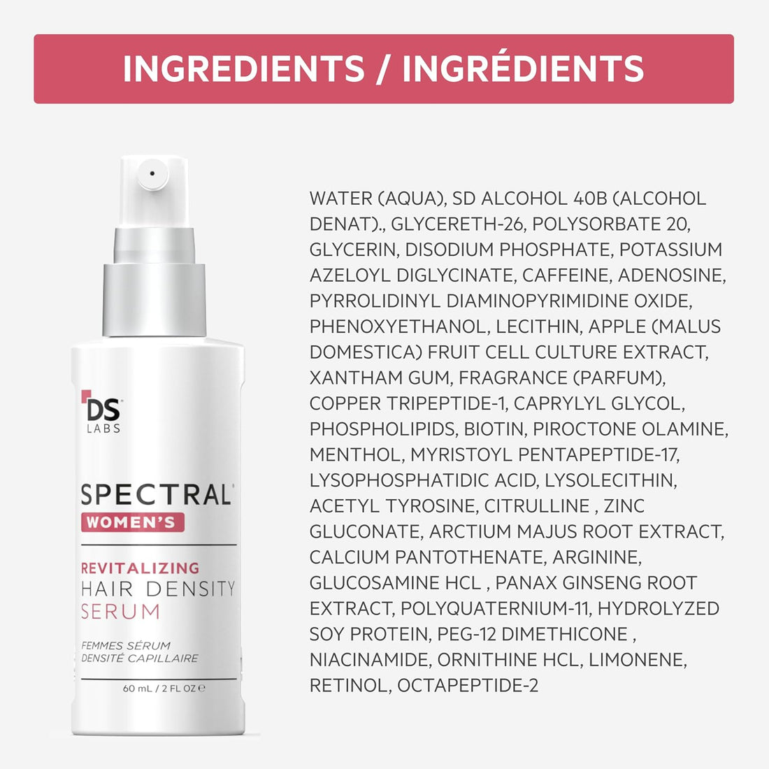 Spectral.CSF Leave In Serum to Support Hair Growth in Women by DS Laboratories – For Thinning Hair in Women, Experience Thicker, Fuller Hair (2 fl oz)
