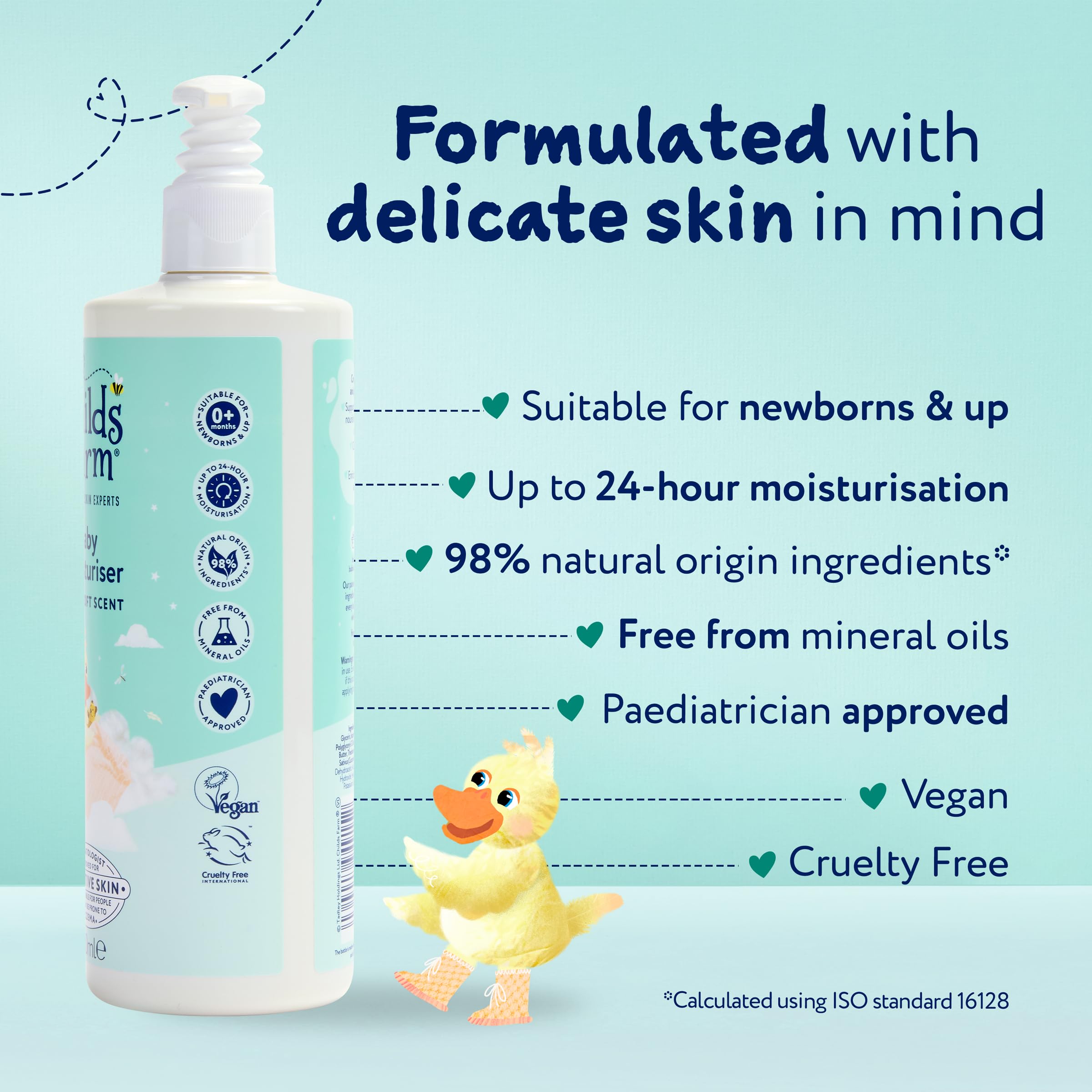 Childs Farm Baby Moisturiser, Baby Soft Scent | Moisturising & Hydrating | Suitable for Newborns with Dry, Sensitive Skin, 500ml