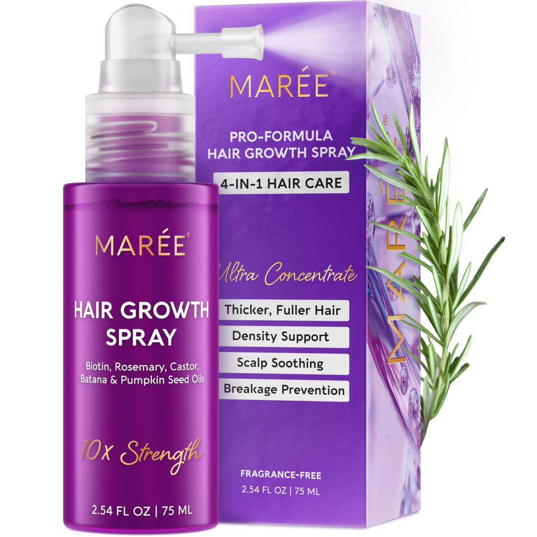 MAREE Haarwuchsserum - Koffeinpeptide Rizinus-Rosmarinöl für Haarwuchs - Produkte für Frauen & Männer - Haaröle für Haarwuchs - Haarwuchsmittel - Kopfhautserum - Suero Para El Cabello