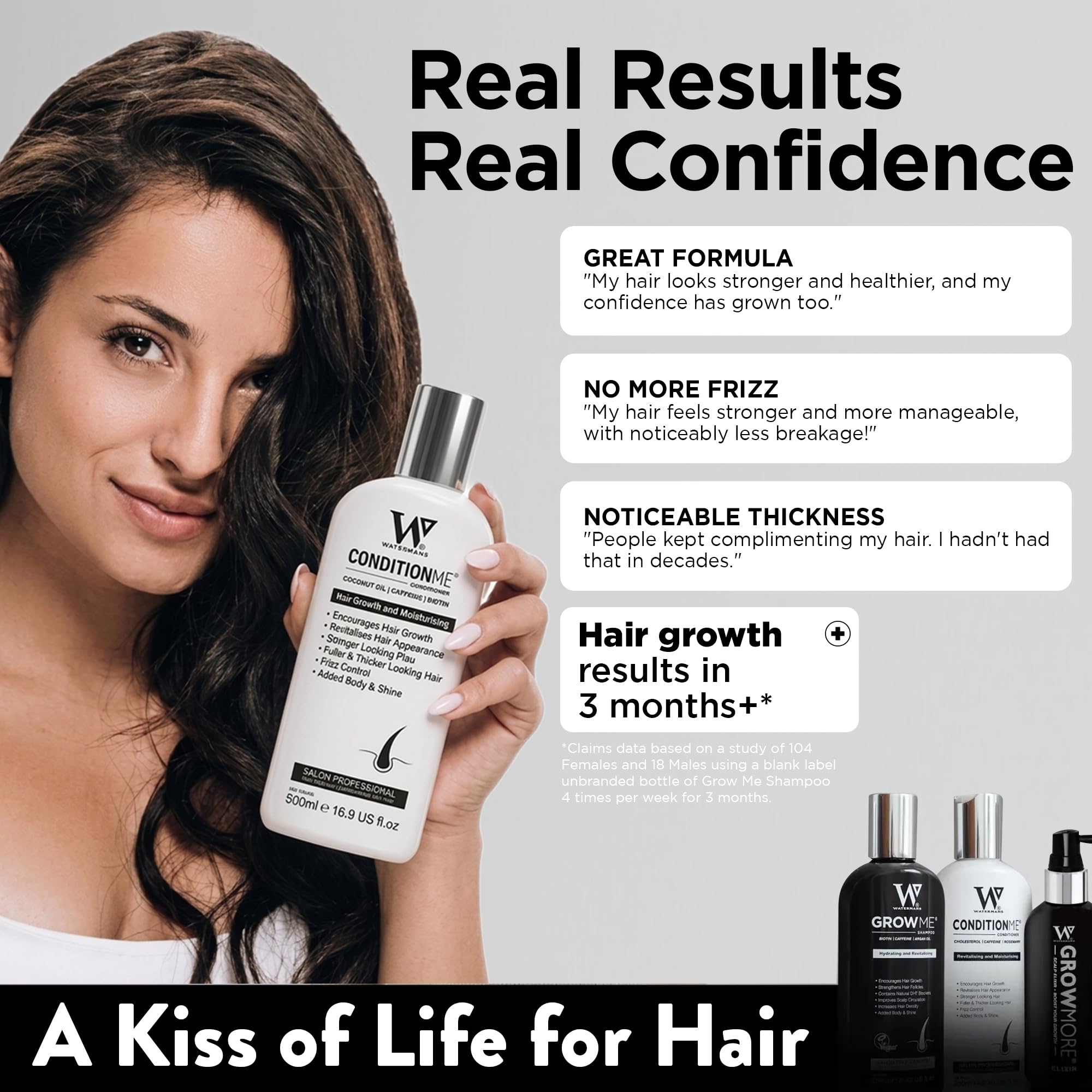 Watermans Hair Growth Conditioner - with Niacinamide, Shea Butter, and Rosemary - Suitable for All Hair Types Including Afro - Nourishing Treatment for Dry & Damaged Hair Halalzen