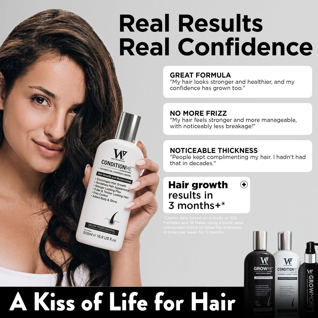 Watermans Hair Growth Conditioner - with Niacinamide, Shea Butter, and Rosemary - Suitable for All Hair Types Including Afro - Nourishing Treatment for Dry & Damaged Hair Halalzen