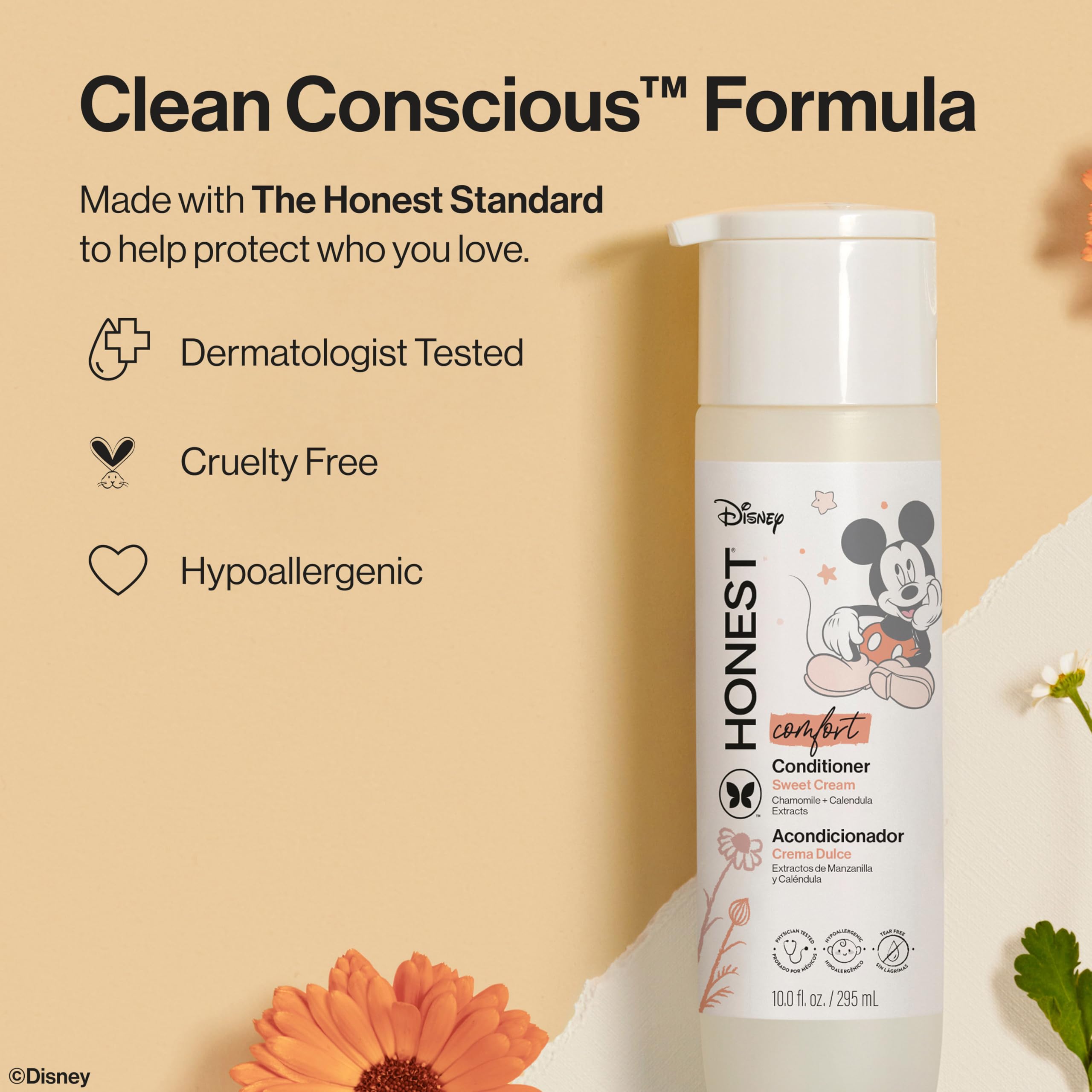 The Honest Company Baby Shampoo, Body Wash & Conditioner Duo, 2-in-1 Cleansing, Silicone-Free, Naturally Derived, Lavender Calm Scent, 20 fl oz Halalzen