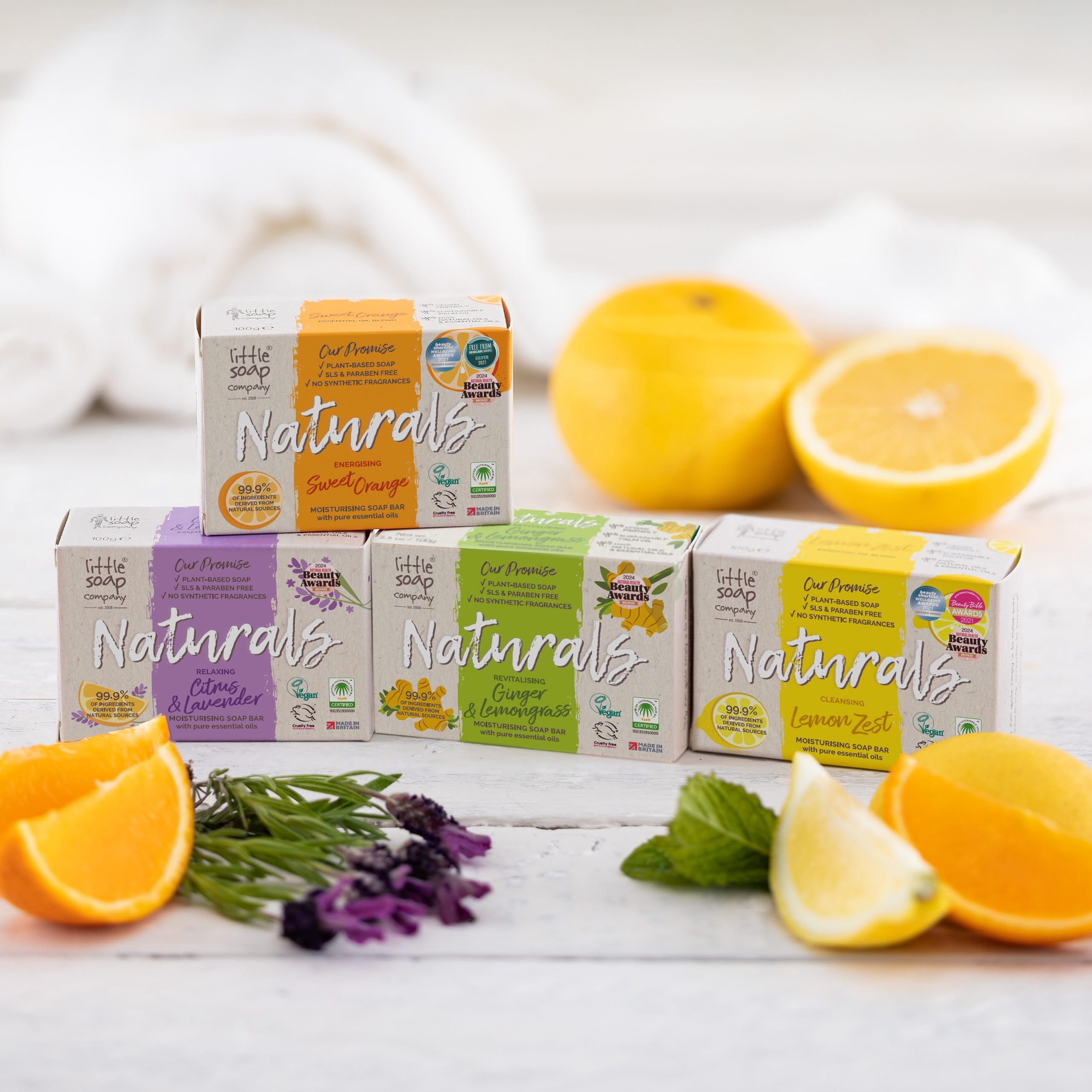 Little Soap Company Natural Range - Citrus & Lavender Soap Bar 100g | Vegan, Cruelty Free & Eco Friendly Body, Face & Hand Soap | Free from SLS & Parabens | Antibacterial with Cleansing Essential Oils Halalzen