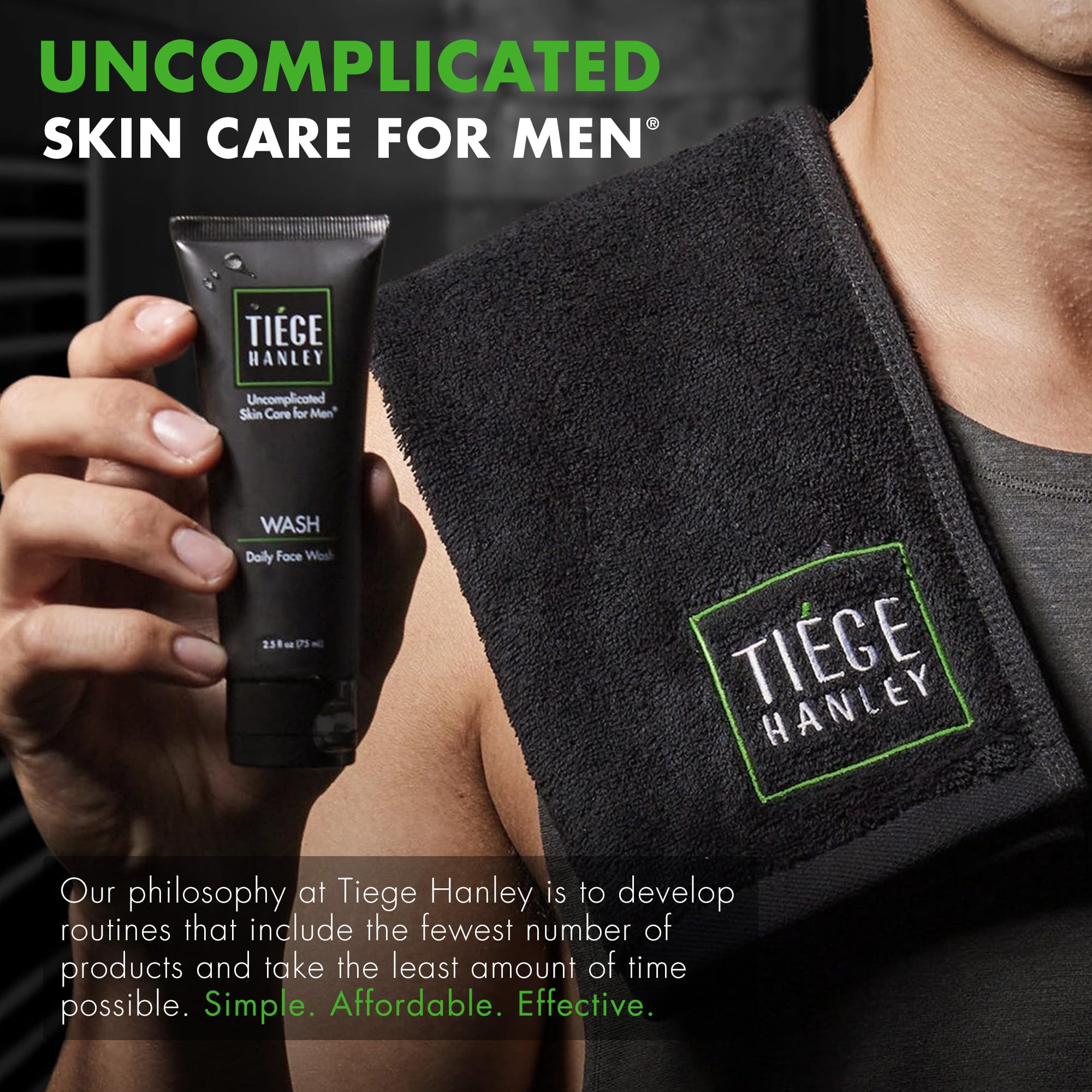 Tiege Hanley Daily Face Wash for Men, Gentle Fragrance-Free Cleanser with Jojoba Oil, Aloe, & Vitamin B3, Hydrating Foaming Formula for Deep Clean, Gentle on Sensitive Skin, Men’s Skin Care, 5.5 Fl Oz