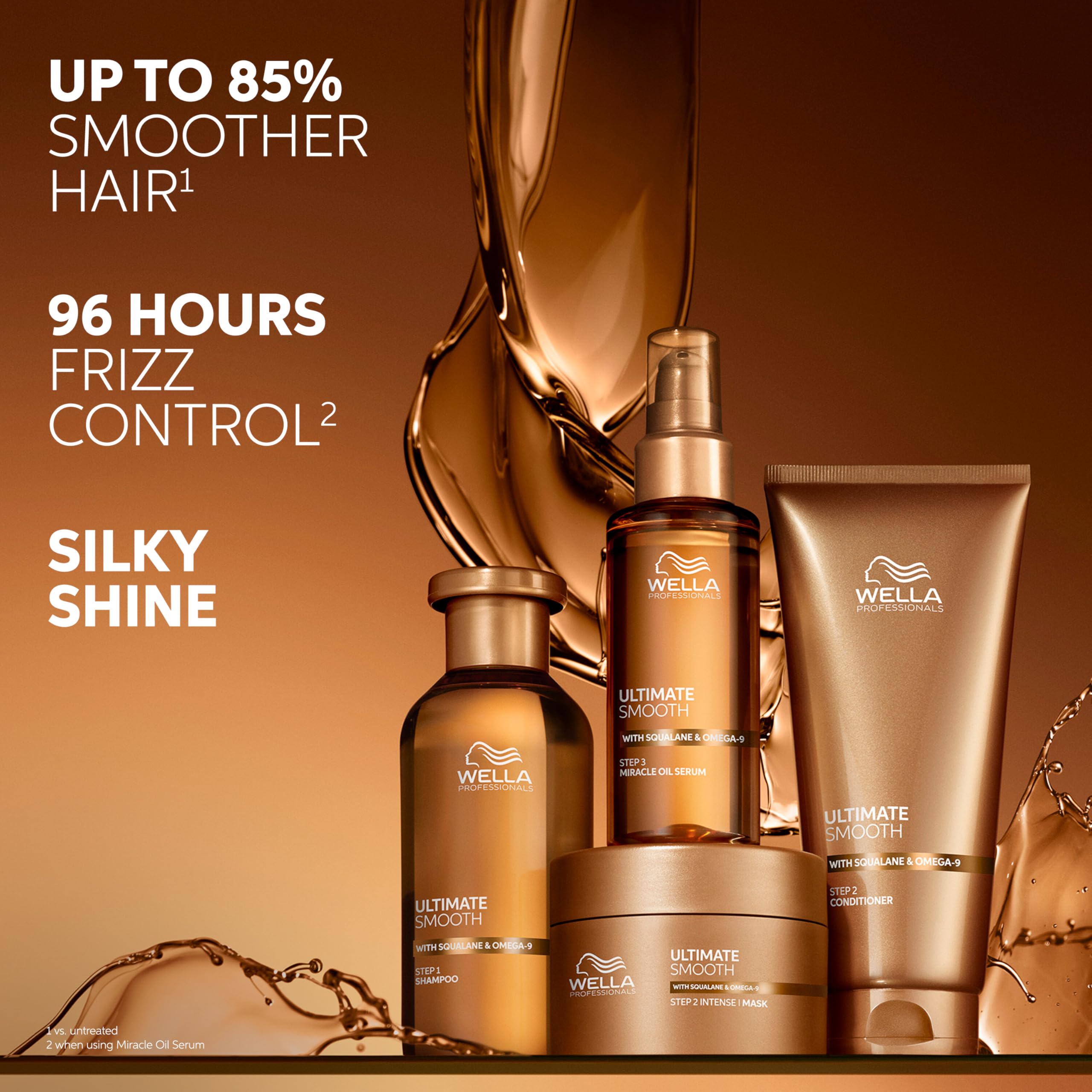 Wella Professionals Ultimate Smooth Miracle Oil Serum - Hair Oil With Squalane & Omega 9 - For Dry, Dull & Frizzy Hair (