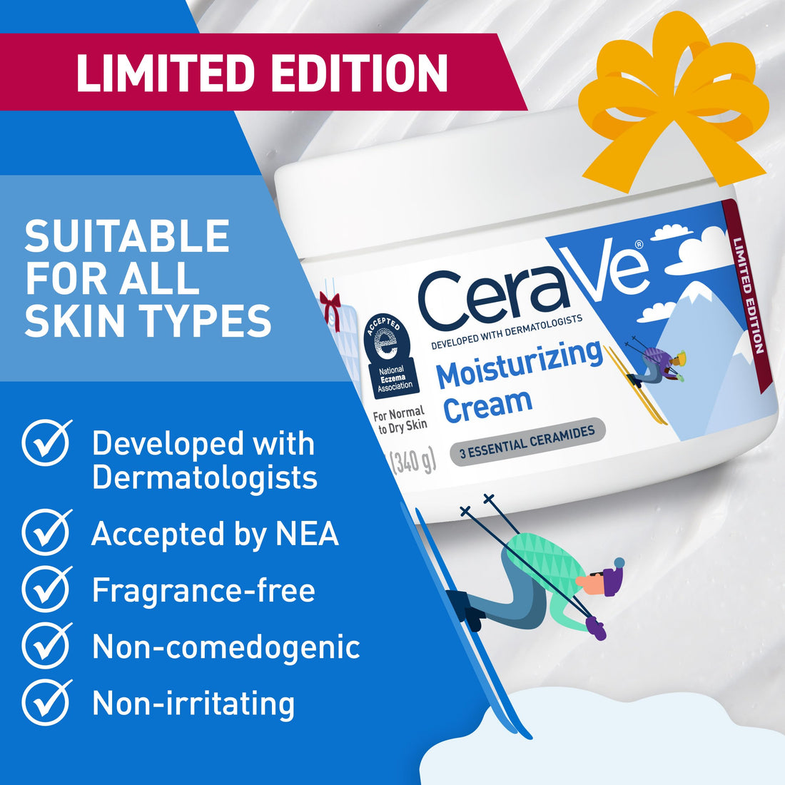 CeraVe Moisturizing Cream, Body and Face Moisturizer for Dry Skin, Body Cream with Hyaluronic Acid and Ceramides, Daily Moisturizer, Oil-Free, Fragrance Free, Non-Comedogenic, 19 Ounce Halalzen