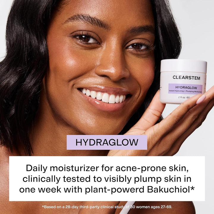 CLEARSTEM - HYDRAGLOW Stem Cell Moisturizer - Bakuchiol + Squalene - Youthful Skin Face Moisturizer - All Skin Types - Facial Skin Care Products - Gluten Free, Cruelty Free - 2 fl oz / 60ml Halalzen