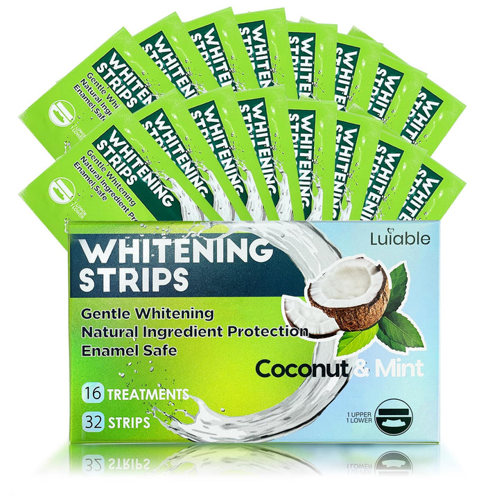 Teeth Whitening Strips for Tooth White: Professional Dentist Formulated Teeth Whitener Enamel 16 Treatments Enamel-Safe – 32 Non-Sensitive Strips