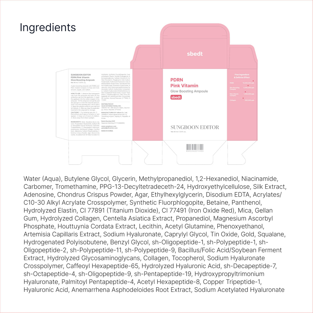 SUNGBOON EDITOR Glow Intensive Silk Peptide Ampoule, Copper Peptides Serum for Face with Collagen & Multi Peptides, Hydrating Korean Skincare Facial Serum for Smooth-Looking Skin, 1.35 fl oz Halalzen