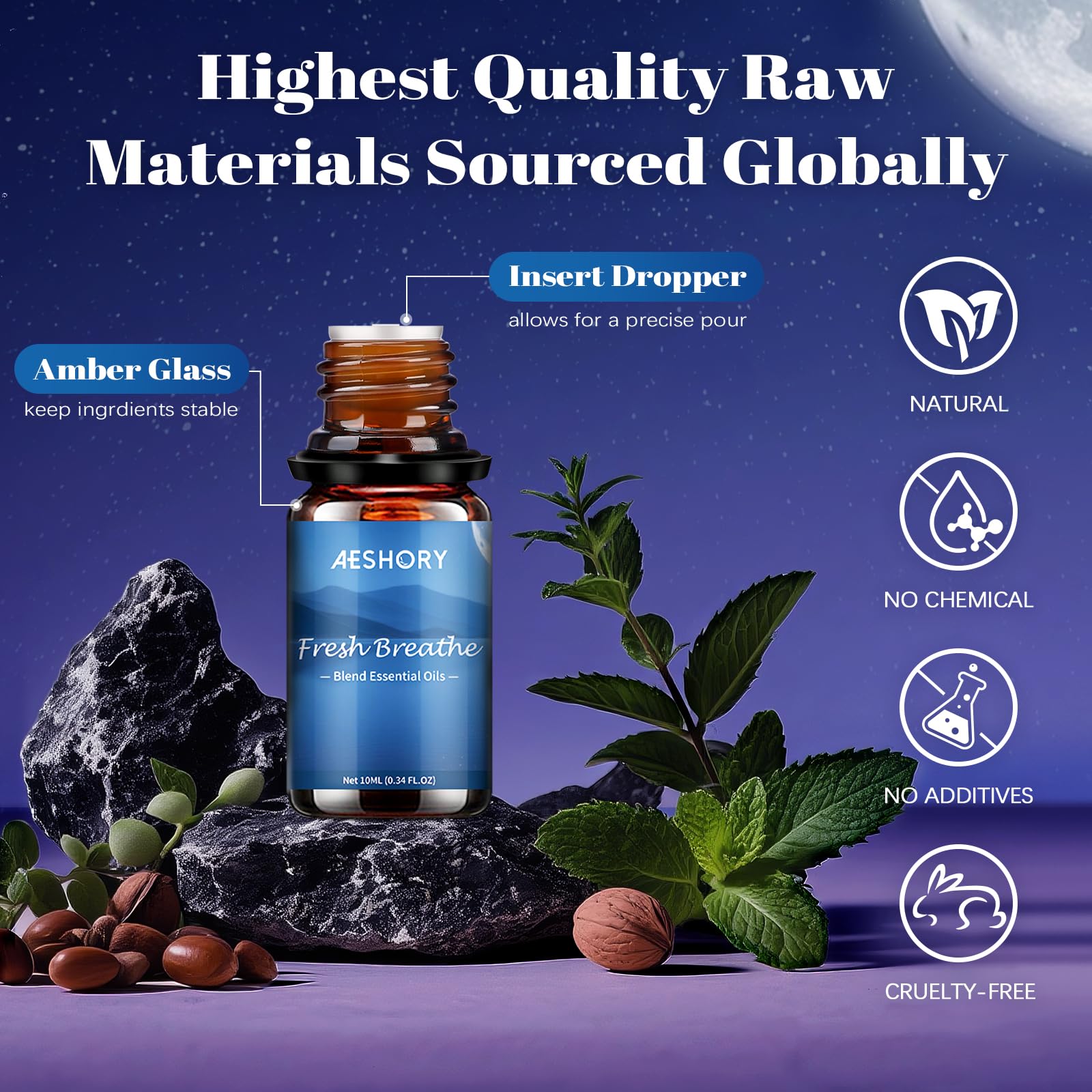 AESHORY 6 x 10ml Hotel Essential Oils Set, Premium Luxury Aroma Oil Scented Oil for Diffuser for Home, Humidifier, Candle Making, Air Freshening