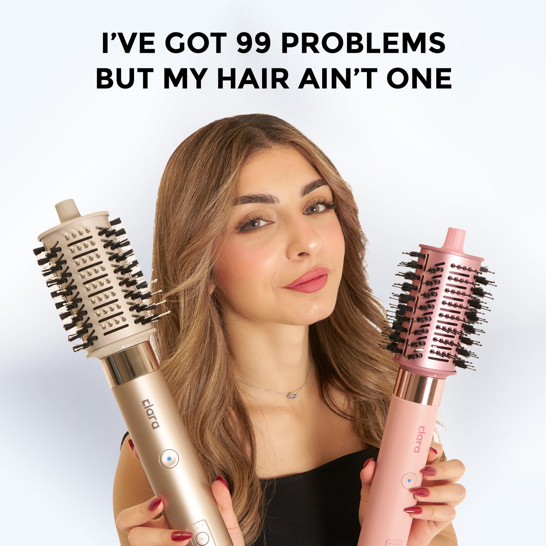Clara 6-in-1 Gold Multi Styler with Auto-Wrap Curlers, Hair Dryer, & Brush (Round & Oval) for All Hair Types – 1500W Ionic Styling Tool for Frizz-Free Waves & Salon Blowouts Halalzen