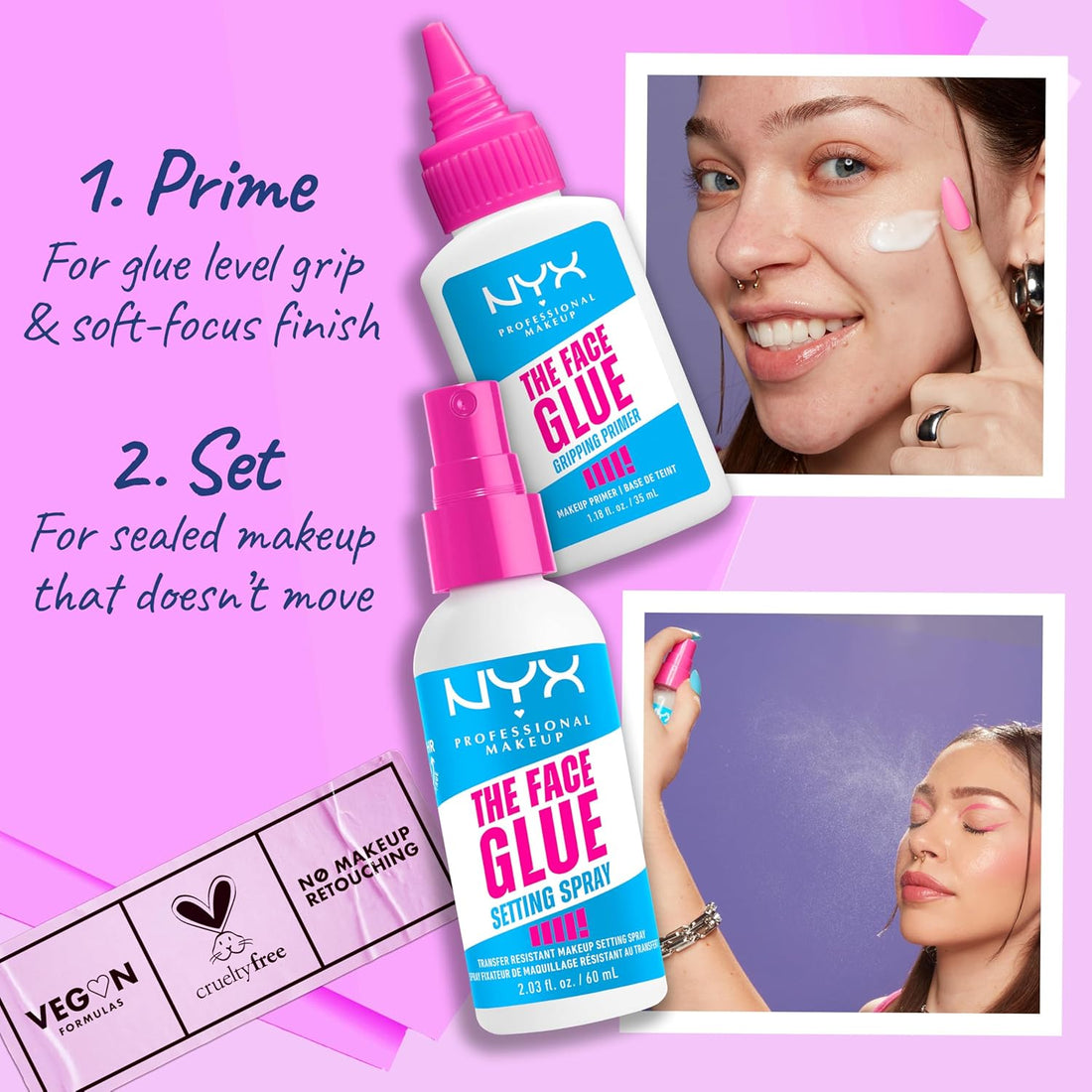 NYX PROFESSIONAL MAKEUP The Face Glue Gripping Primer, Hydrating Makeup Primer with Up To 24HR Wear, Vegan & Cruelty Free Halalzen