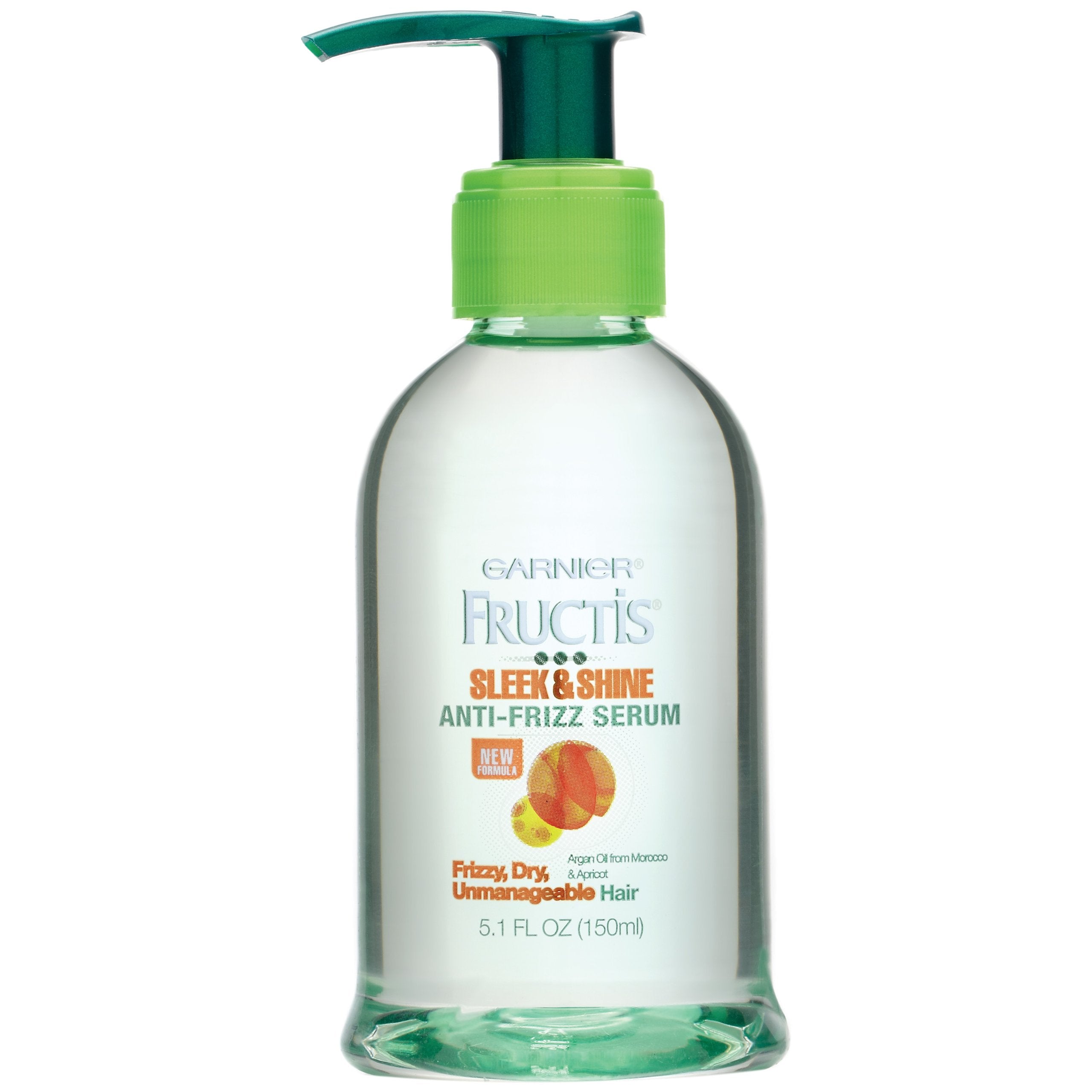 Garnier Fructis Sleek & Shine Anti-Frizz Serum for Frizzy, Dry Hair, Argan Oil, 5.1 Fl Oz, 1 Count (Packaging May Vary) Halalzen