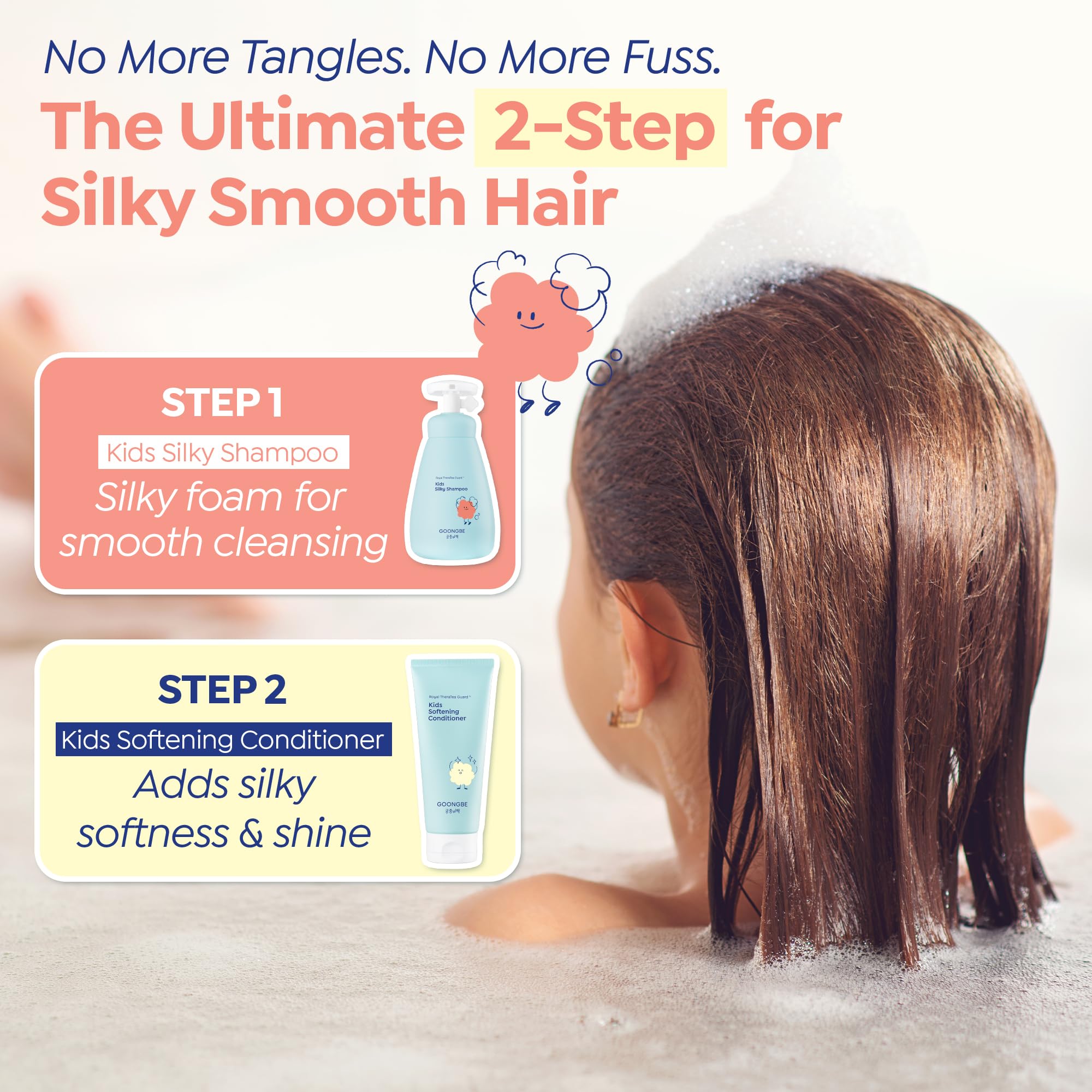 GOONGBE Kids Detangling Conditioner – Silicone-Free Softening for Frizzy Tangle-Prone Hair – Lightweight Non-Greasy with Triple Oil Complex (Macadamia, Sunflower, Oat), Allergen-Free 6.76 fl oz Halalzen
