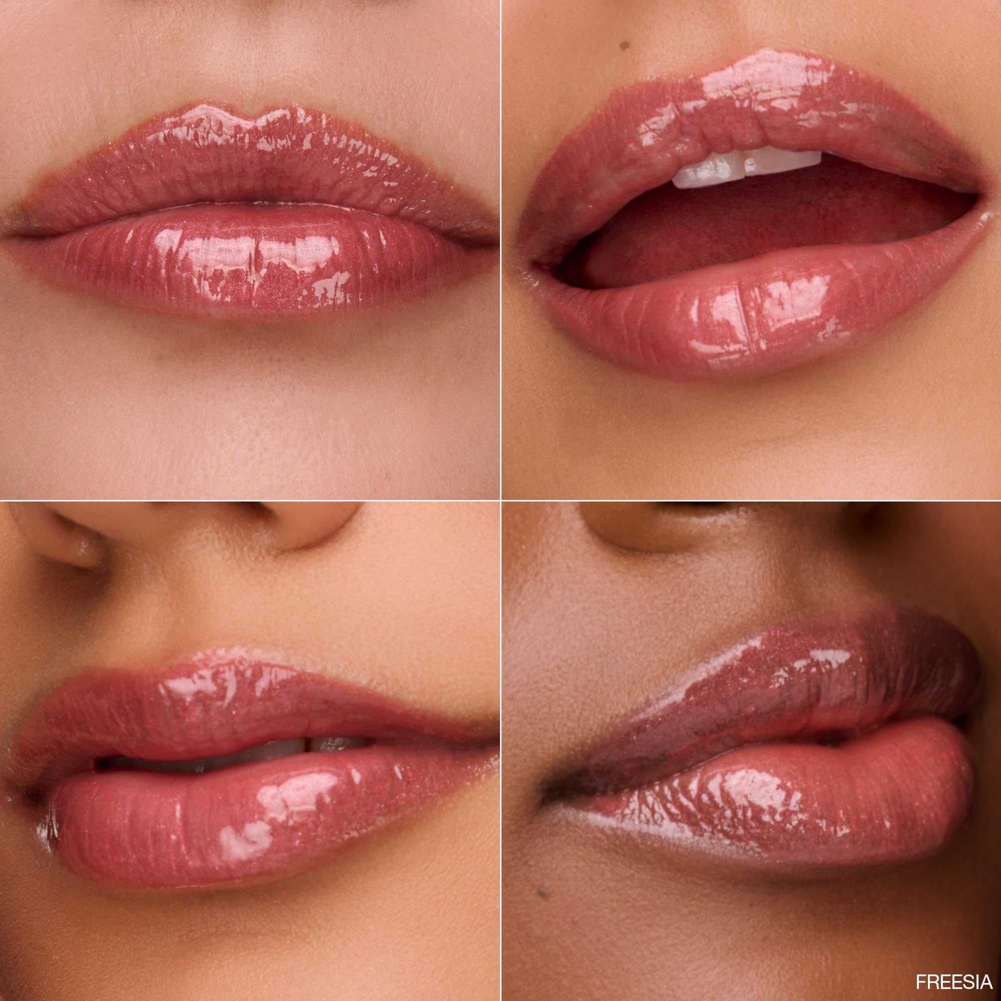 Ogee Beyond Clean Lip Gloss - Certified Organic Lip Gloss for Women - Effortlessly Plump, Hydrate & Add High-Shine Color, Freesia - Desert Rose Shimmer
