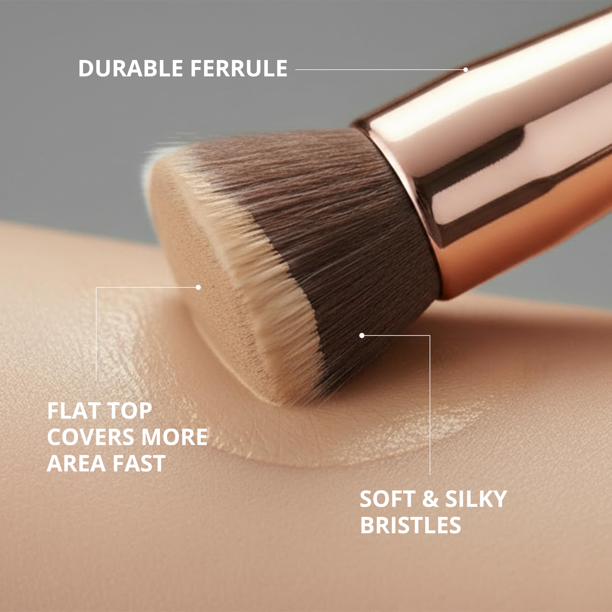 LAMORA Concealer Makeup Brush Under Eye - Angled Flat Top Kabuki Nose Contour Brush - Ideal for Concealing Blending Setting Buffing with Powder Liquid Cream Cosmetic - Small Makeup Foundation Brush Halalzen