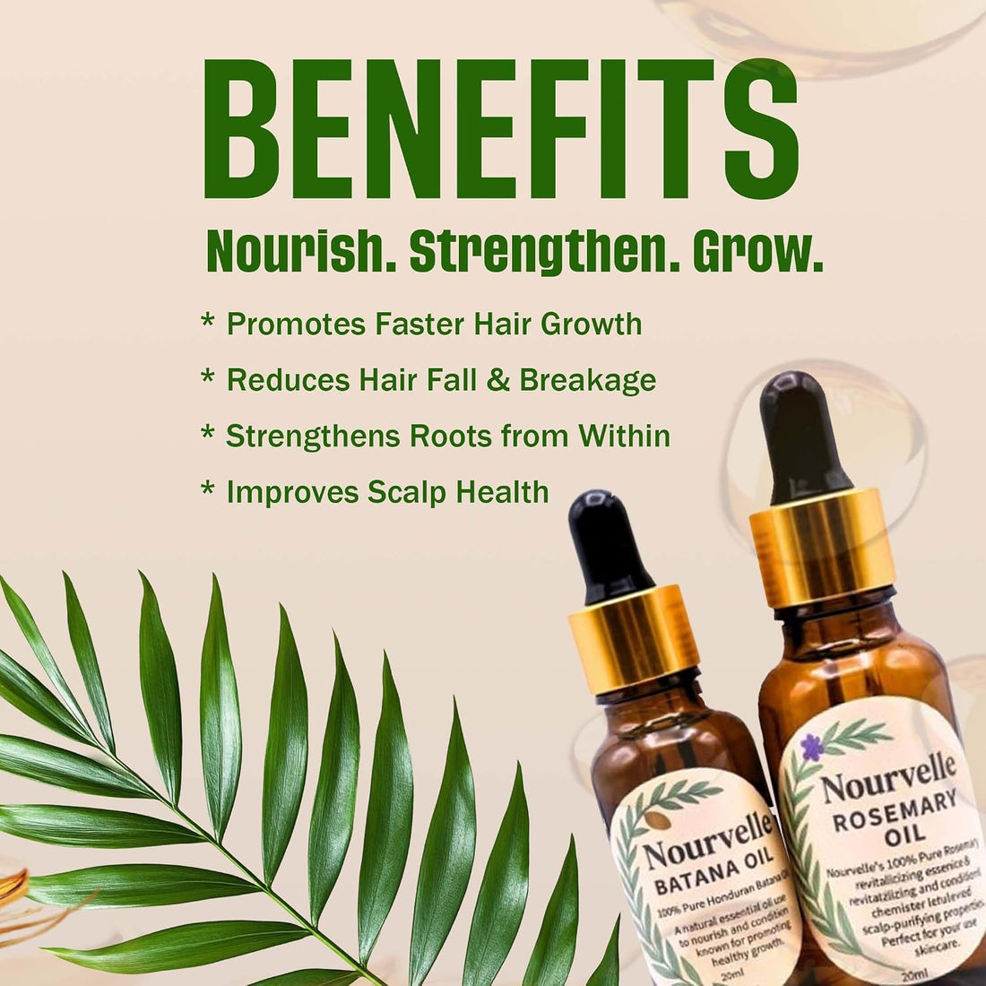 Dual-Action Hair Growth Oil – Batana & Rosemary Oil Duo (20ml x 2) – Cold Pressed Scalp & Follicle Treatment for Thicker, Stronger Hair