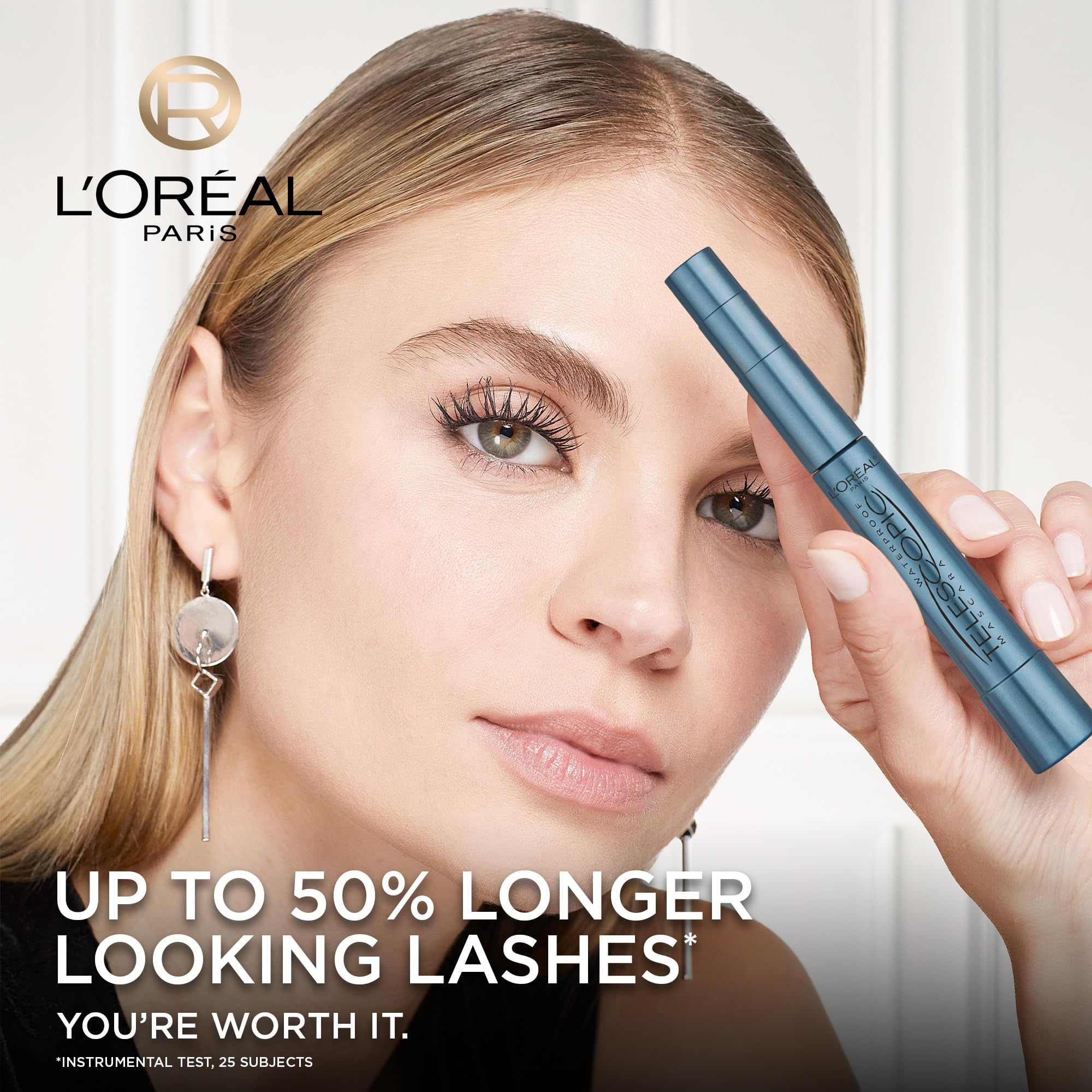 L'Oréal Paris Mascara, Telescopic Original Mascara to Achieve Dramatic Length & Definition, Up to +71% Lengthening Effect, Smudge-Resistant and Long-Wearing Formula for Up to 36H Wear, 8ml Halalzen
