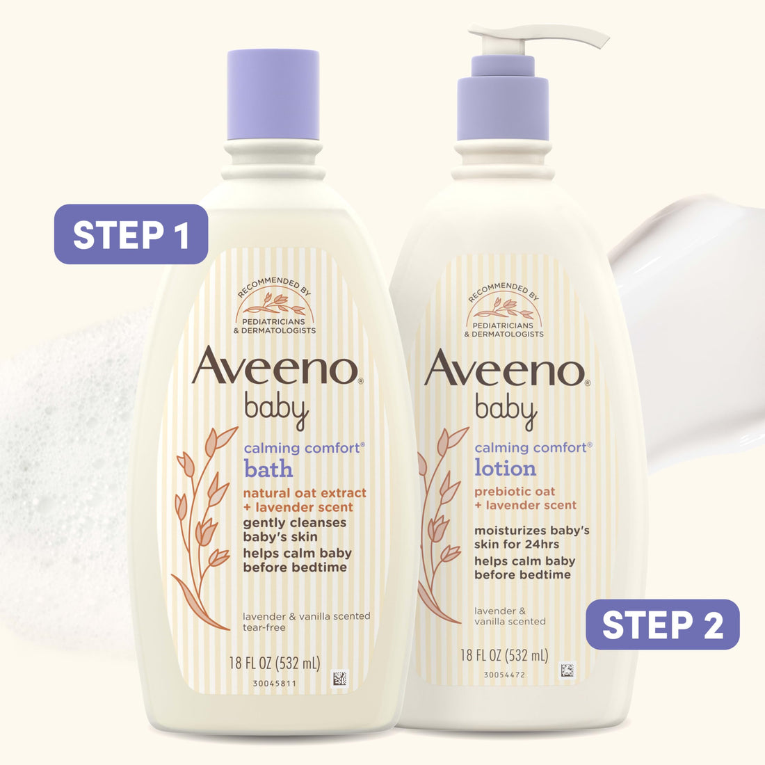 Aveeno Baby Calming Comfort Moisturizing Body Lotion with Relaxing Lavender & Vanilla Scents, Non-Greasy Baby Lotion, Nourishing Prebiotic Oatmeal, Paraben- & Phthalate-Free, 18 fl. oz Halalzen