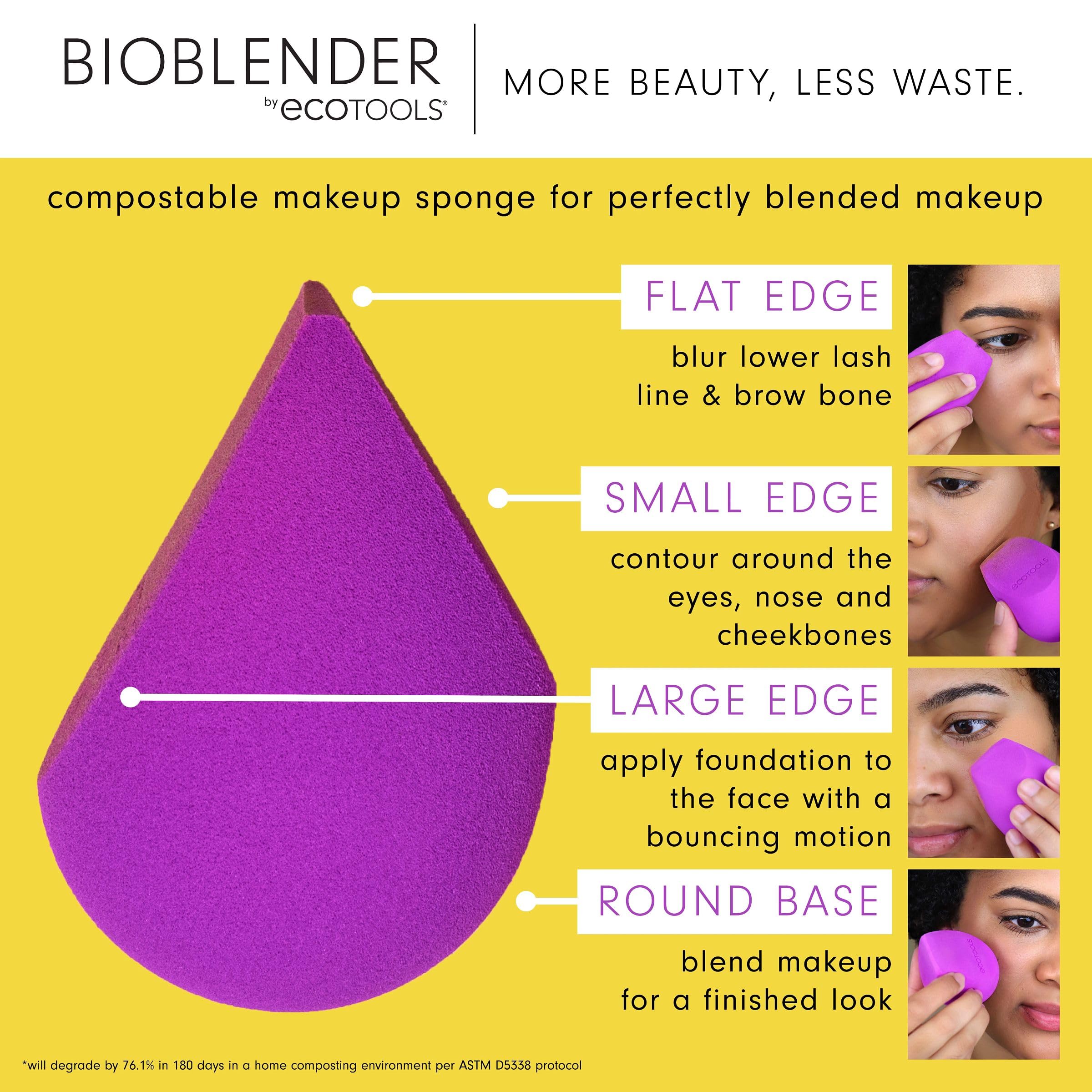 EcoTools Blurring Blender Makeup Sponge, Makeup Blending Sponge For Blurred Skin, For Liquid & Cream Foundation, Cloud Coverage Memory Foam, Eco Friendly, Latex Free, Cruelty-Free & Vegan 1 Count Halalzen