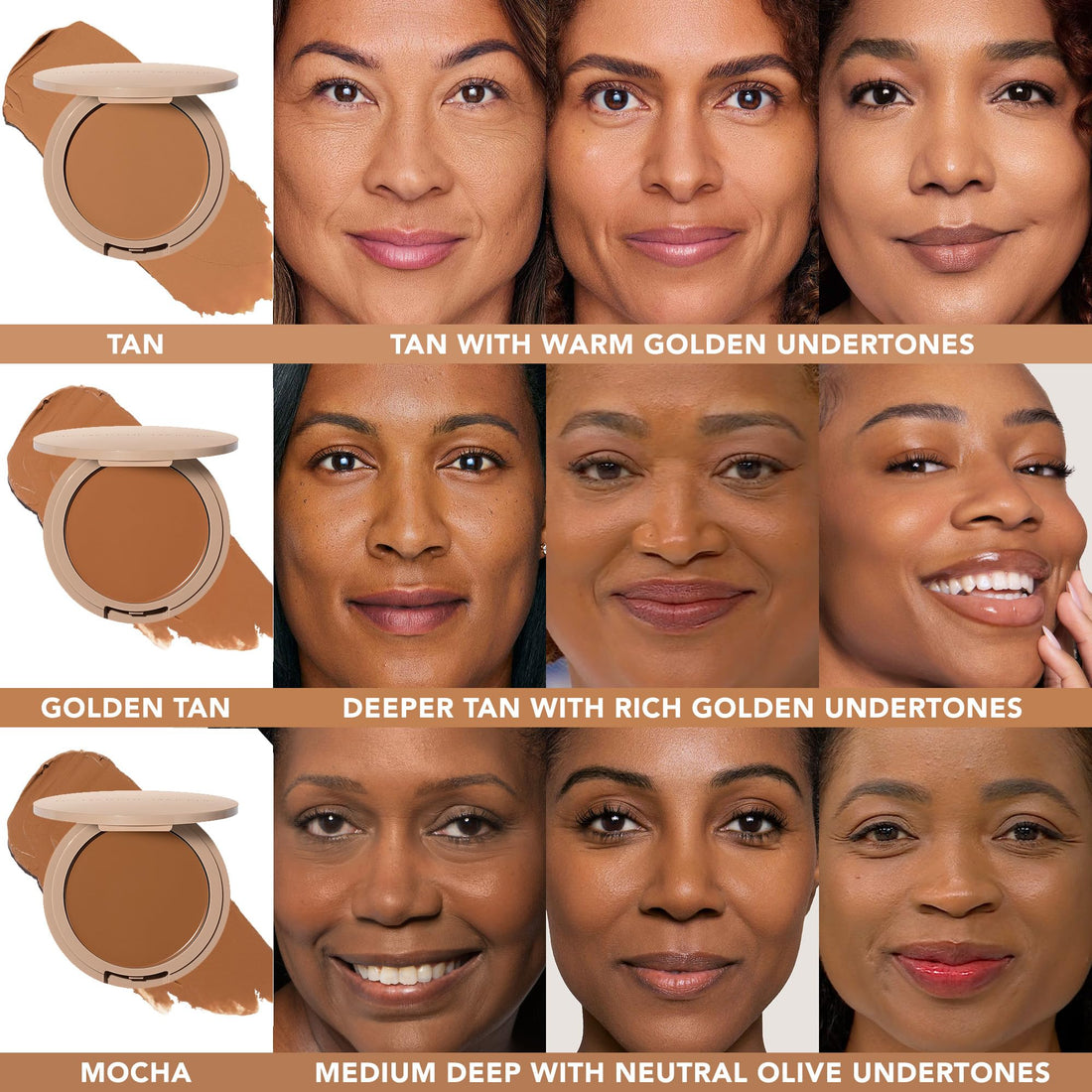 No Makeup Makeup Foundation, Weightless Cream-Balm Formula Conceals, Corrects and Camouflages with Skin-Tone Adaptive Flexshade Technology, Buildable, Long-Lasting, Cruelty-Free, Vegan, Golden Tan