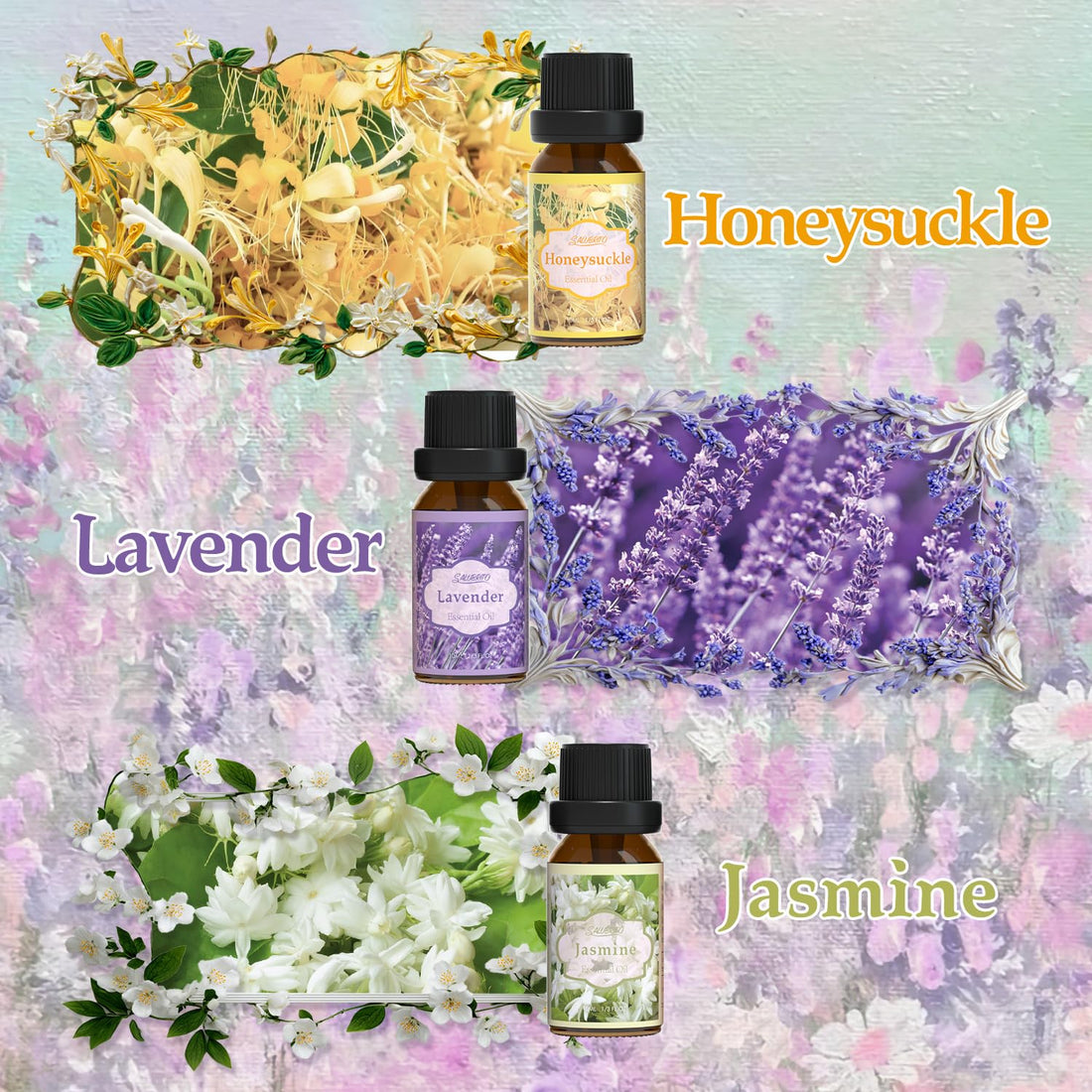 SALUBRITO Clean Essential Oils Set, Fresh Cotton, Clean Home, Fresh Linen, Soft Powder, Blossom Soap, Mint Scented Oils for for Diffuser, Candle, Soap Making