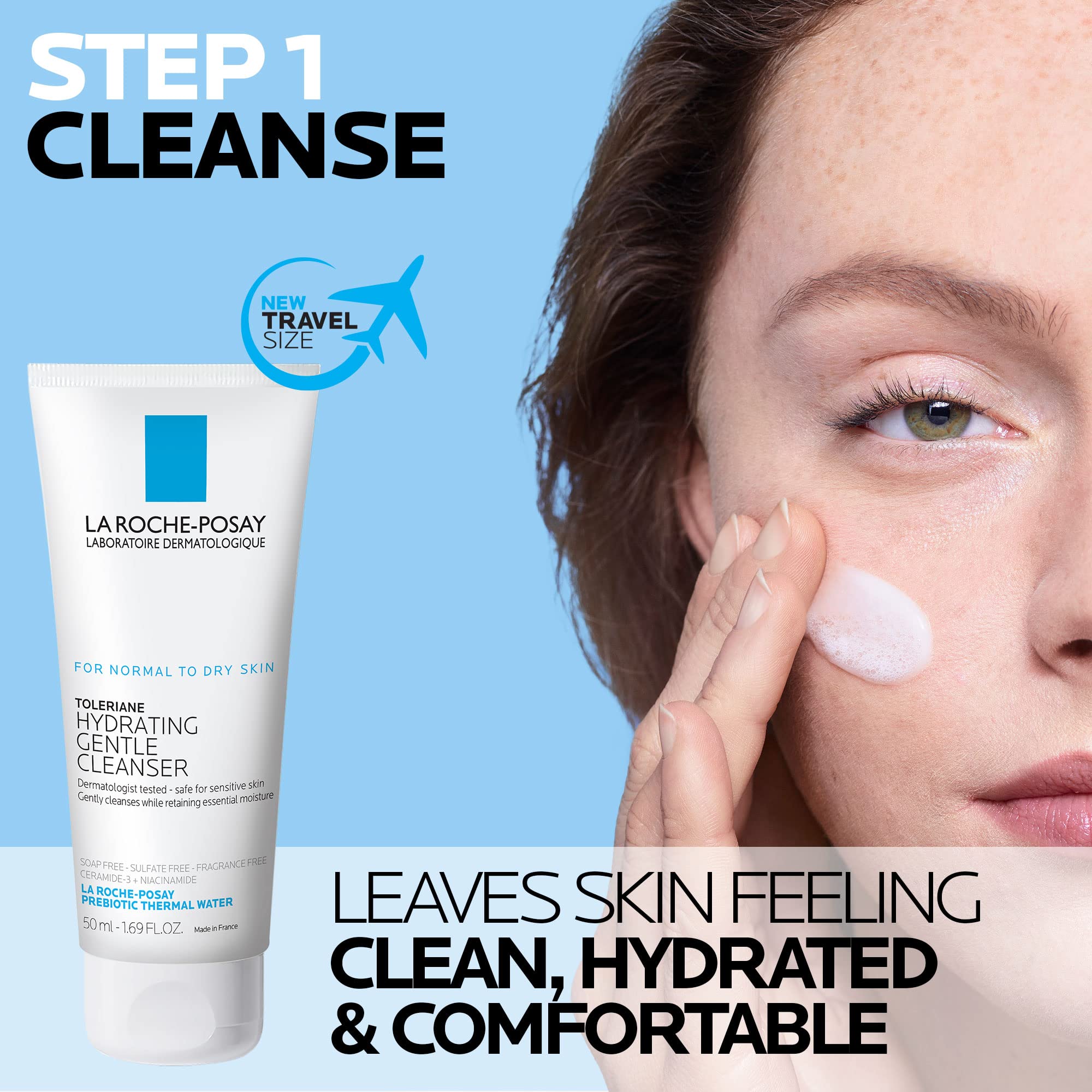 La Roche-Posay Toleriane Double Repair Face Moisturizer, Daily Moisturizer Face Cream with Ceramide & Niacinamide for All Skin Types, Immediate Comfort & Long Lasting Hydration, Fragrance Free Halalzen