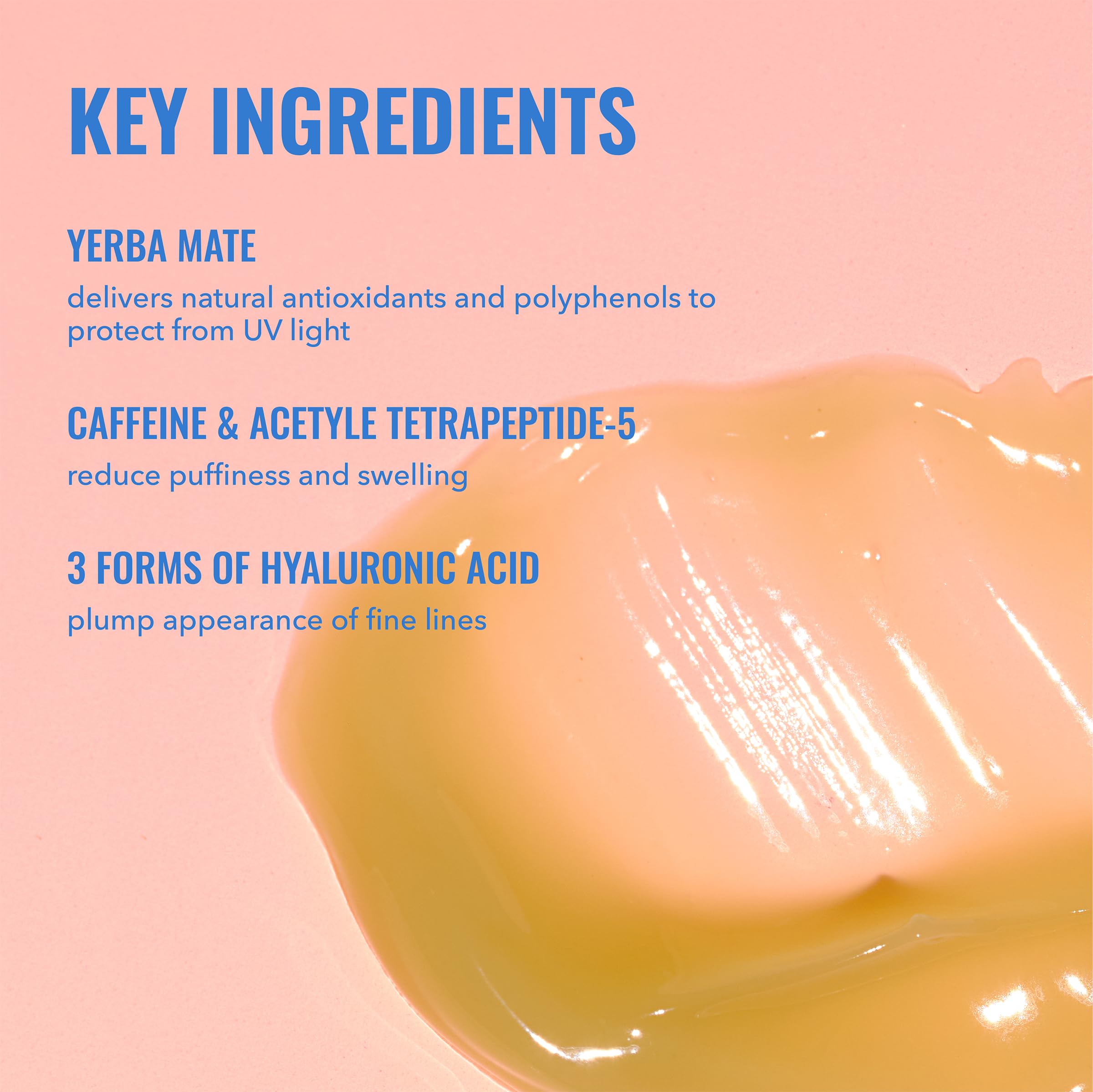 Good Molecules Yerba Mate Wake Up Eye Gel - Hydrating Under Eye Gel Cream with Hyaluronic Acid and Caffeine - Target Dark Circles and Puffiness - Skin Care for Face Halalzen