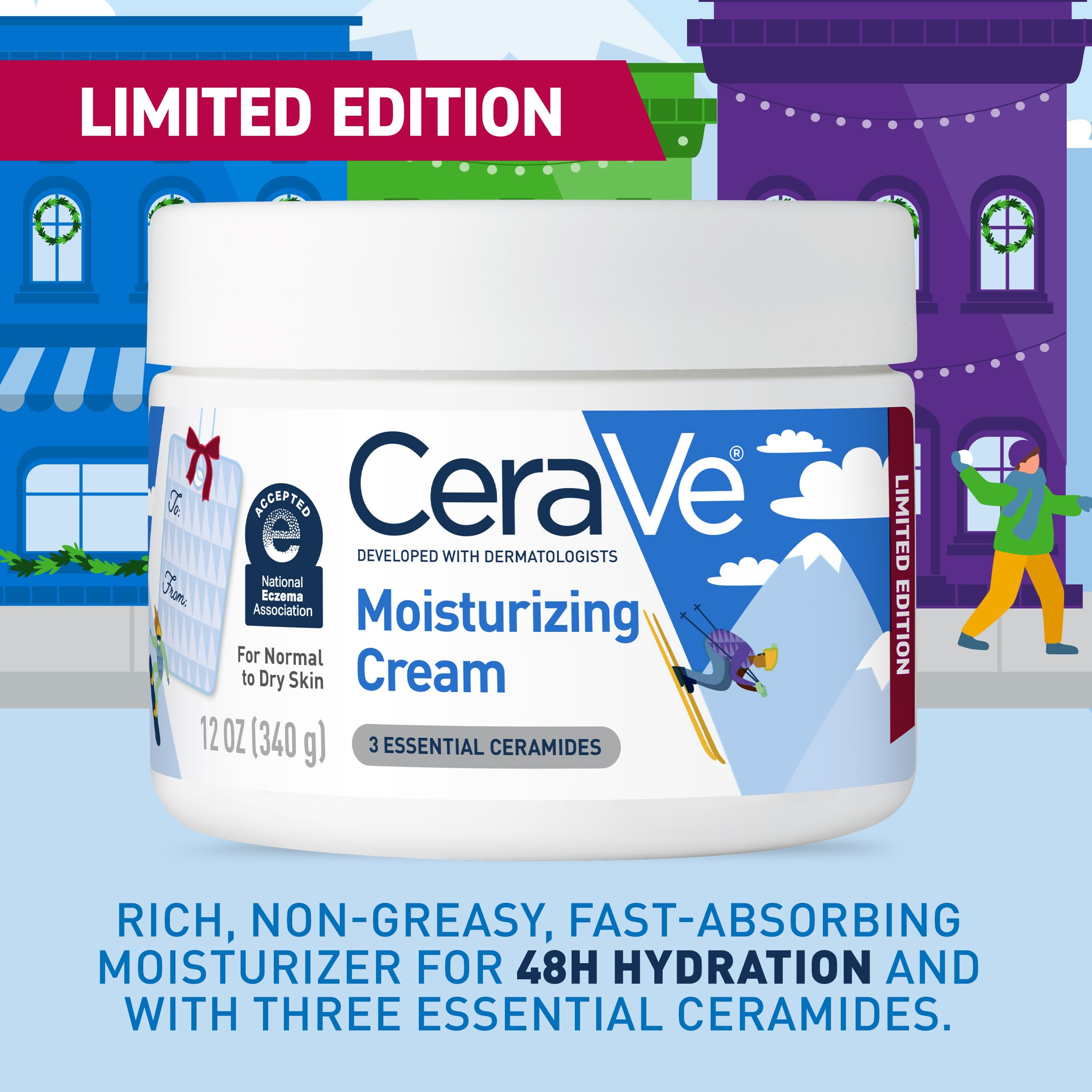 CeraVe Moisturizing Cream, Body and Face Moisturizer for Dry Skin, Body Cream with Hyaluronic Acid and Ceramides, Daily Moisturizer, Oil-Free, Fragrance Free, Non-Comedogenic, 19 Ounce Halalzen