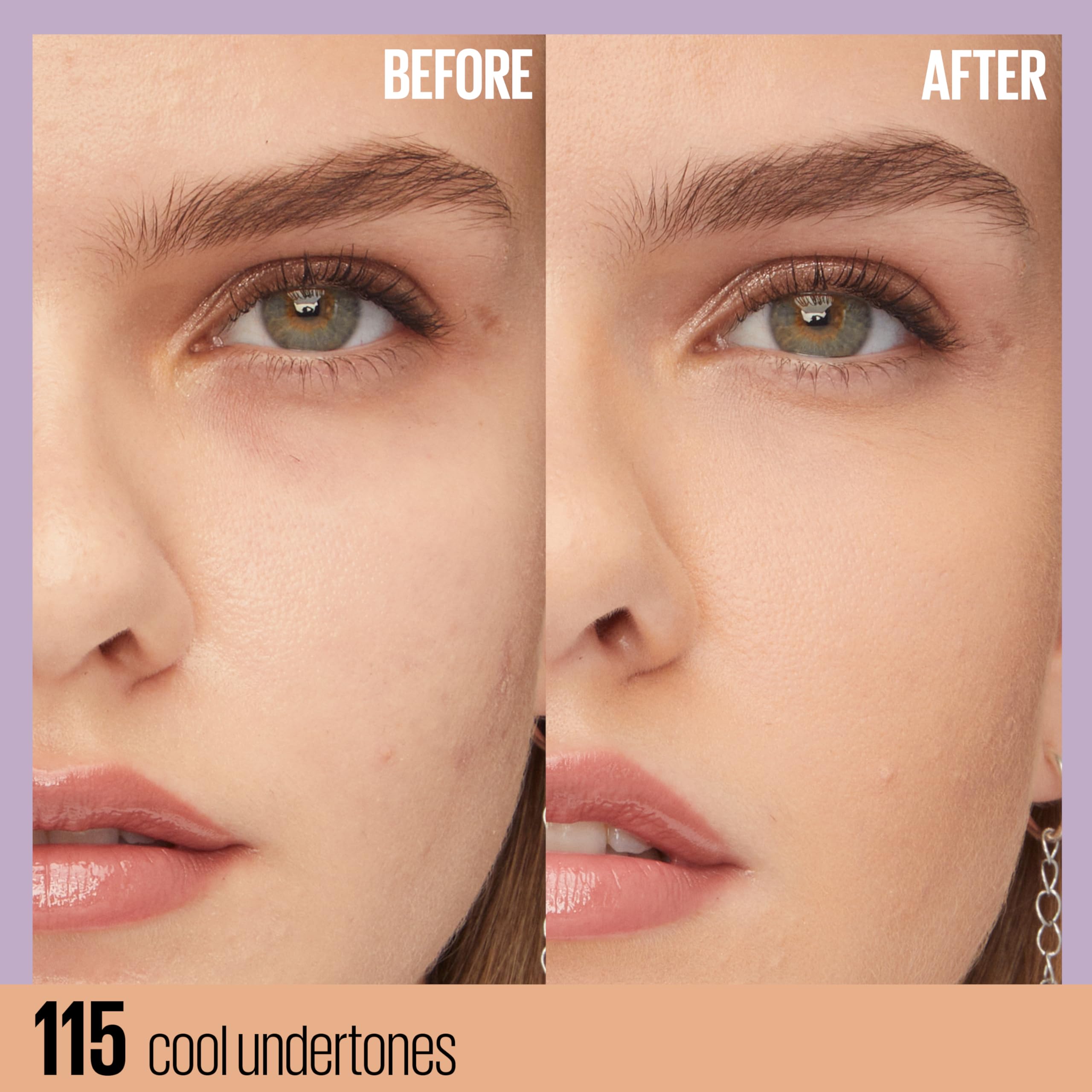 Maybelline New York Super Stay up to 30HR Lumi-Matte Foundation, Medium-Full Coverage, Vegan Formula*, Amino Acids, Niacinamide, Vitamin E, All Day Wear - Shade: 118 Halalzen