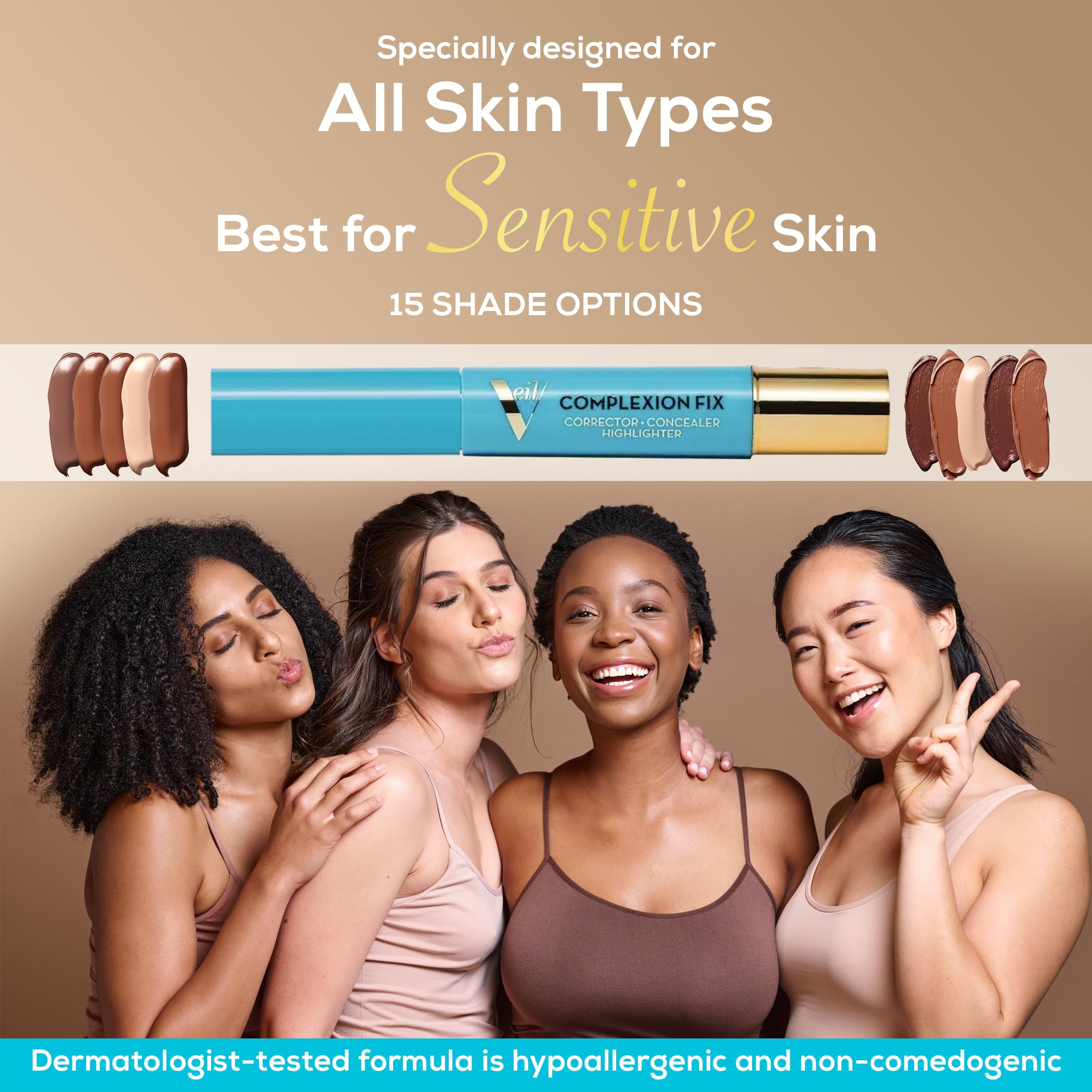 Complexion Fix Concealer - Hydrating Liquid Concealer for Under Eyes & Dark Circles - Infused with Hyaluronic Acid - Contour, Highlight, Correct - Anti-Aging, Vegan, Lightweight (3N Medium Neutral) Halalzen