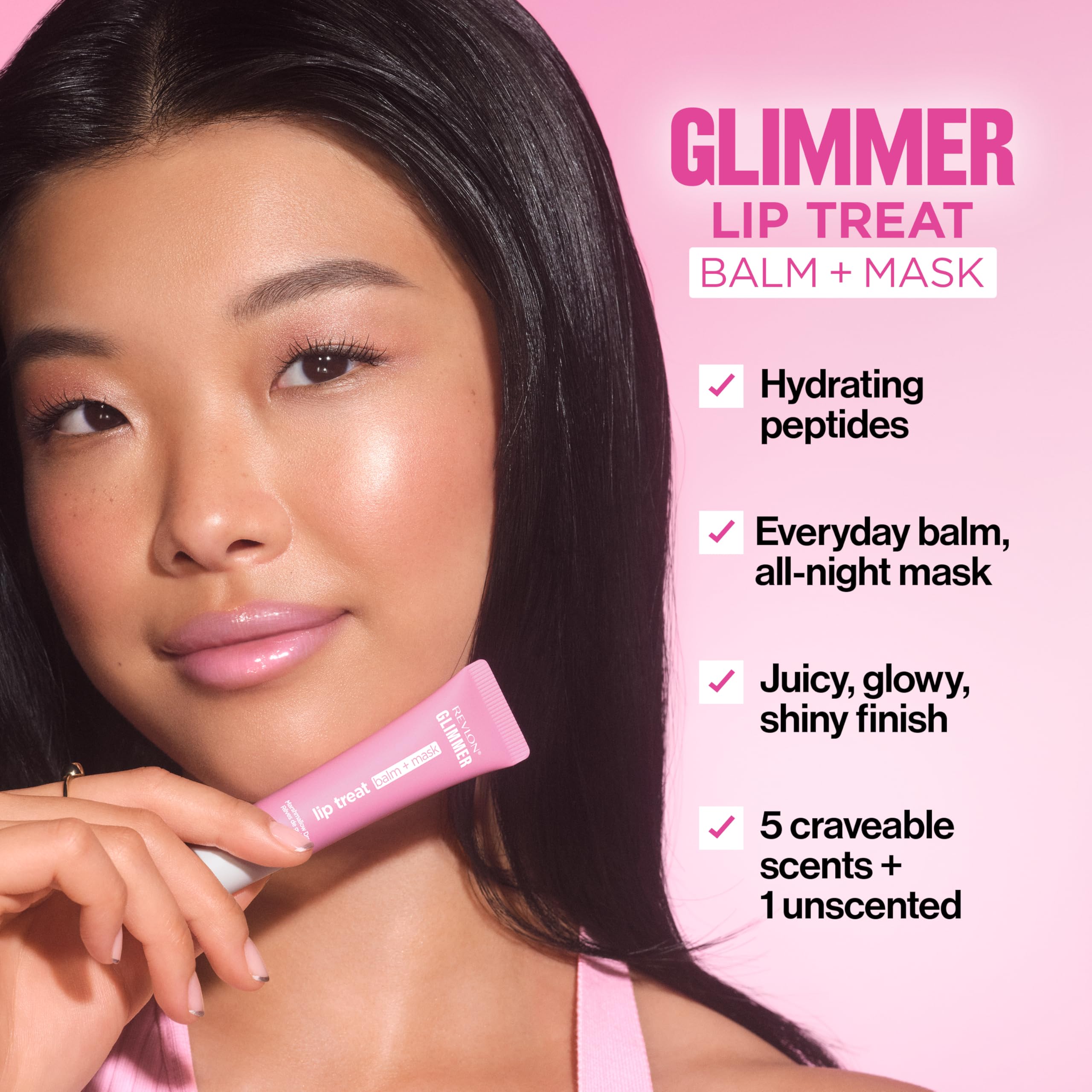 Revlon Glimmer Lip Treat Balm + Mask, Overnight Peptide Lip Treatment, Hydrating, 001 Scent Free, 0.4 fl oz Halalzen