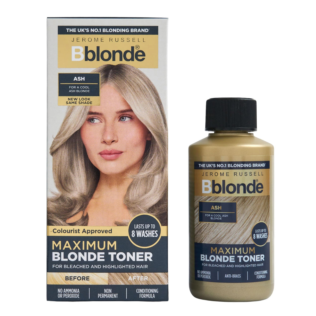 Jerome Russell Bblonde SILVER Hair Toner | Non-Permanent Violet Toner | Neutralises Yellow & Brassy Tones | Salon-Quality Cool Blonde Results | Vegan | 75ml