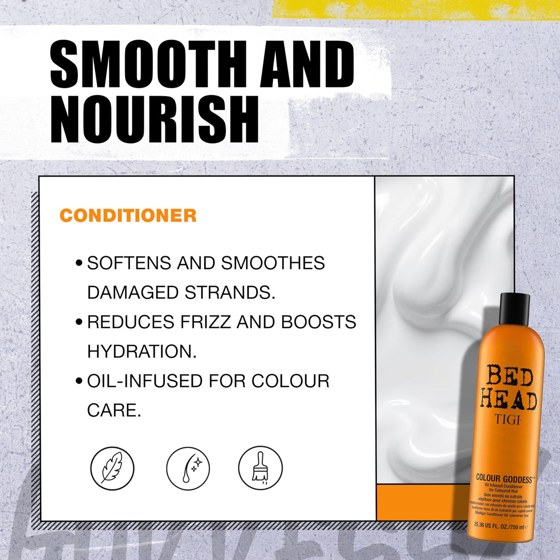 Bed Head by TIGI Colour Goddess Shampoo and Conditioner Set, 2x 750ml, Hair Treatment for Coloured, Dry & Damaged Hair, Moisturising Shea Butter & Keratin for Smooth, Frizz-Free Locks