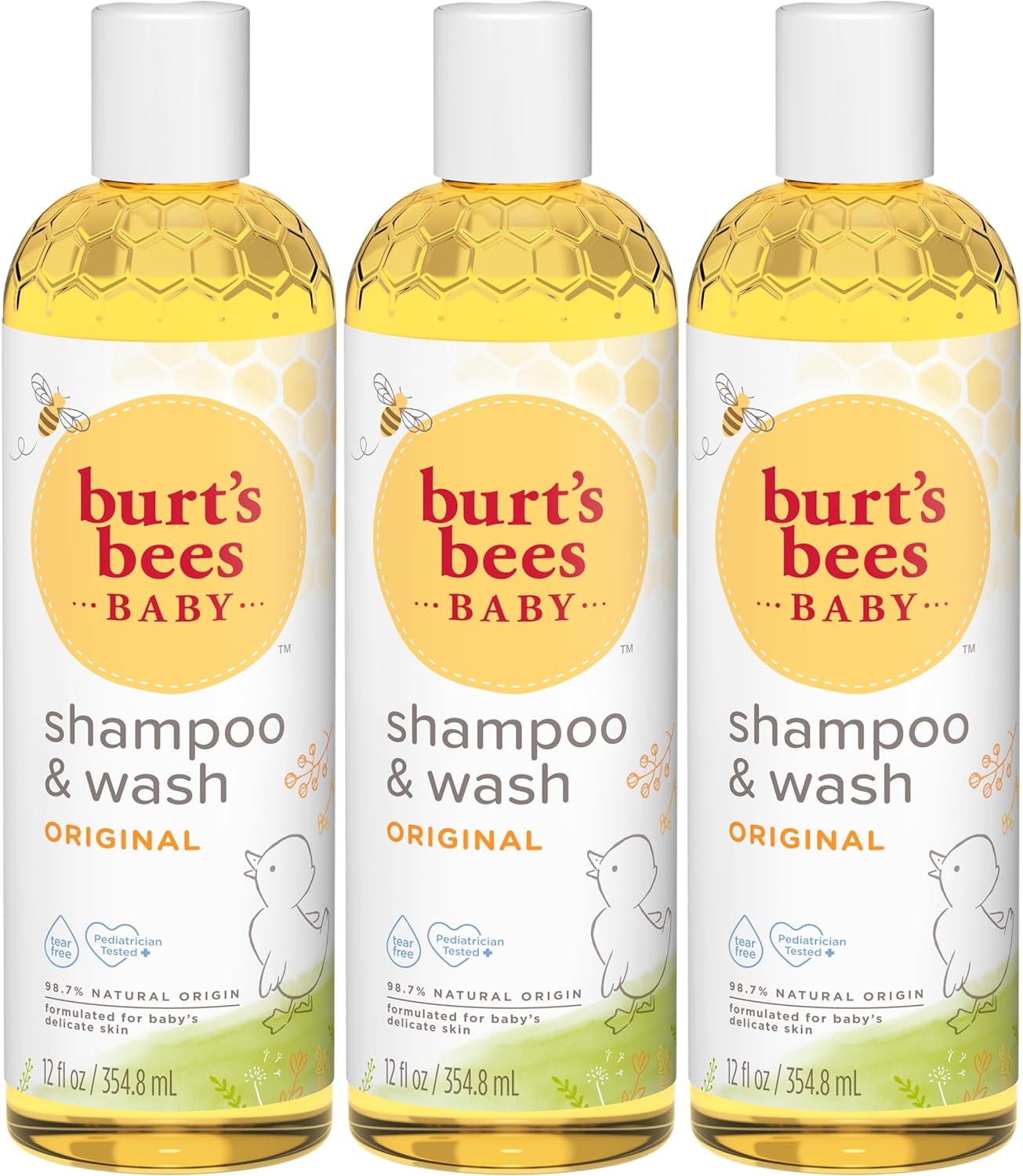Burt's Bees Baby Shampoo & Wash, Tear Free Soap, Baby Care, Original,12 Ounce (Pack of 3) Halalzen